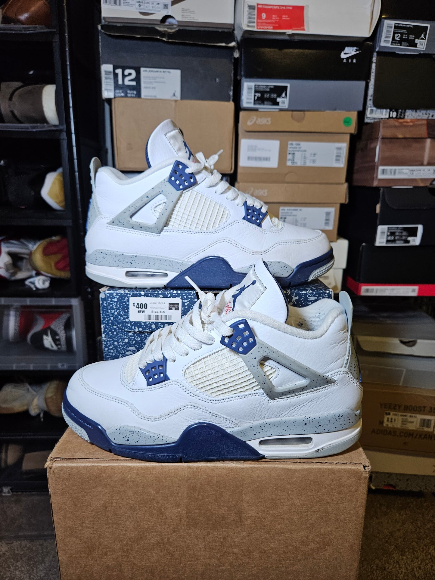 Size 8.5 - AJ 4 Retro Mid Midnight Navy