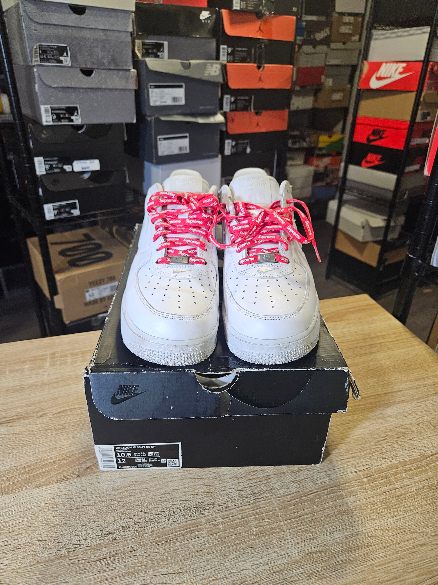Size 10 - Air Force 1 x Supreme Low Box Logo - White