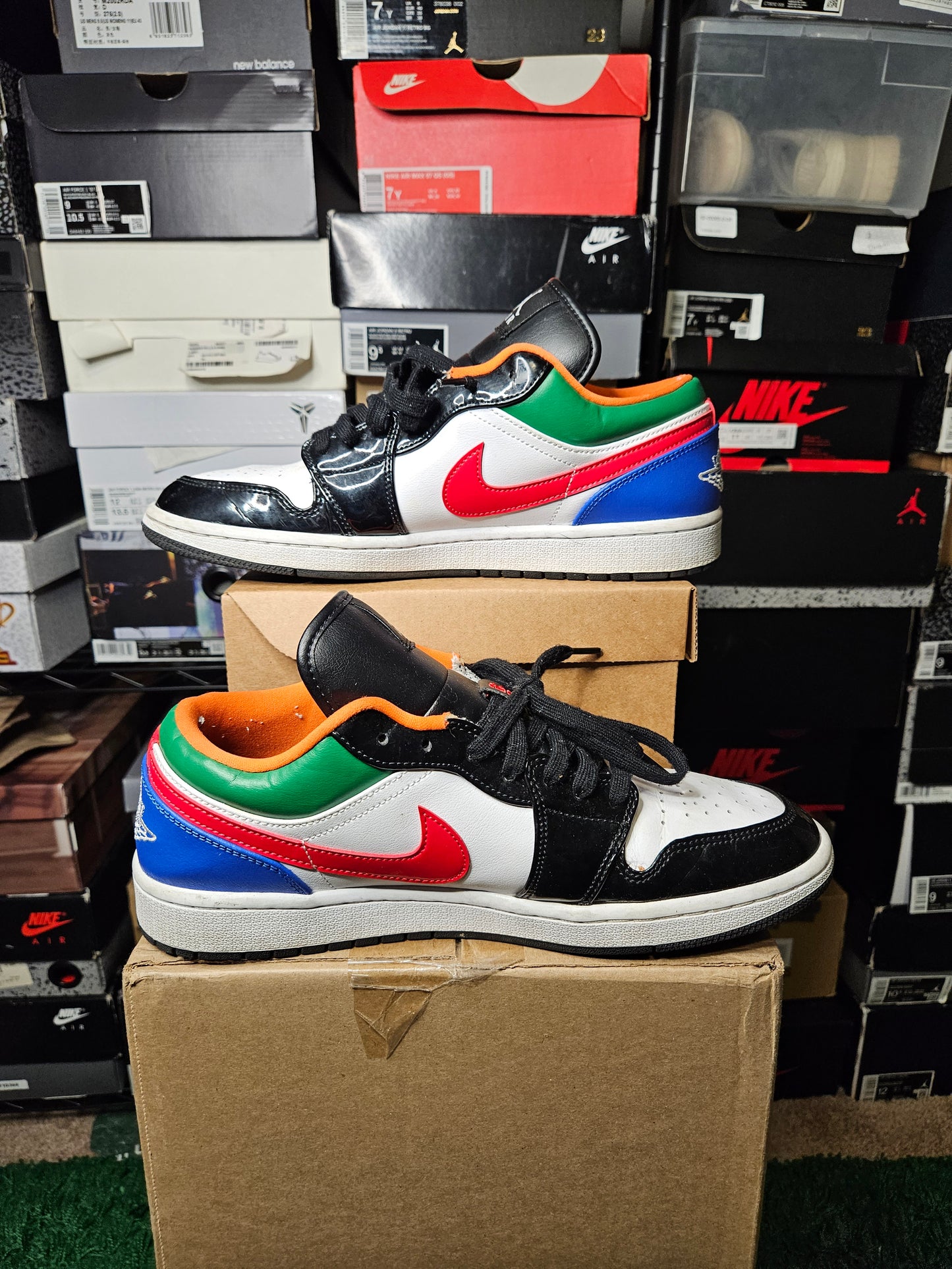 Size 12W/10.5M - AJ 1 Low Multi-Color