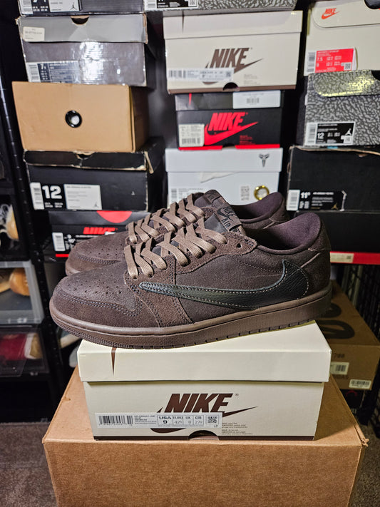 Size 9 - Travis Scott AJ 1 Retro OG SP Low Velvet Brown