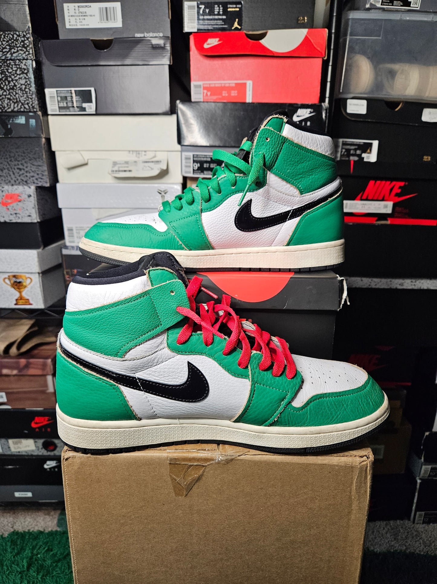 Size 12W/10.5M - AJ 1 Retro OG High Lucky Green