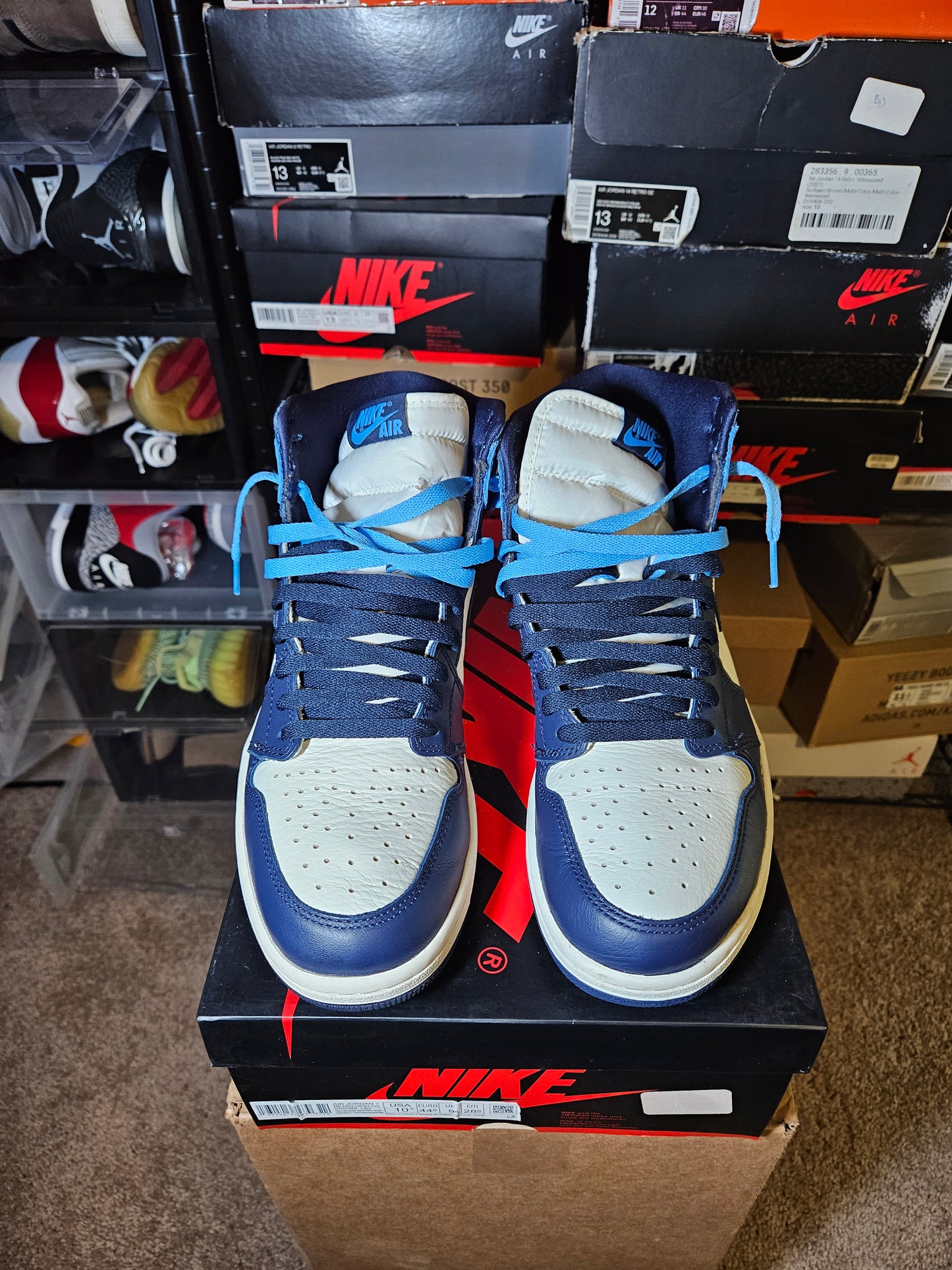 Size 10.5 - AJ 1 Retro OG High Obsidian UNC 2019