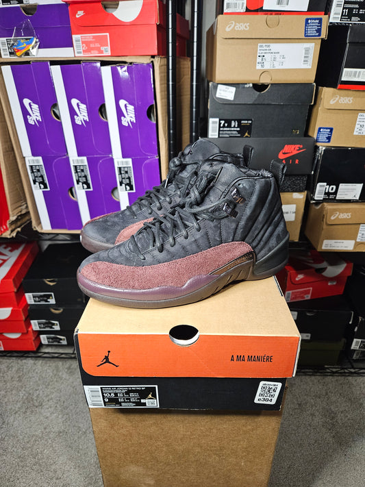 Size 10.5W/9M - AJ 12 Retro SP x A Ma Maniere Mid Black
