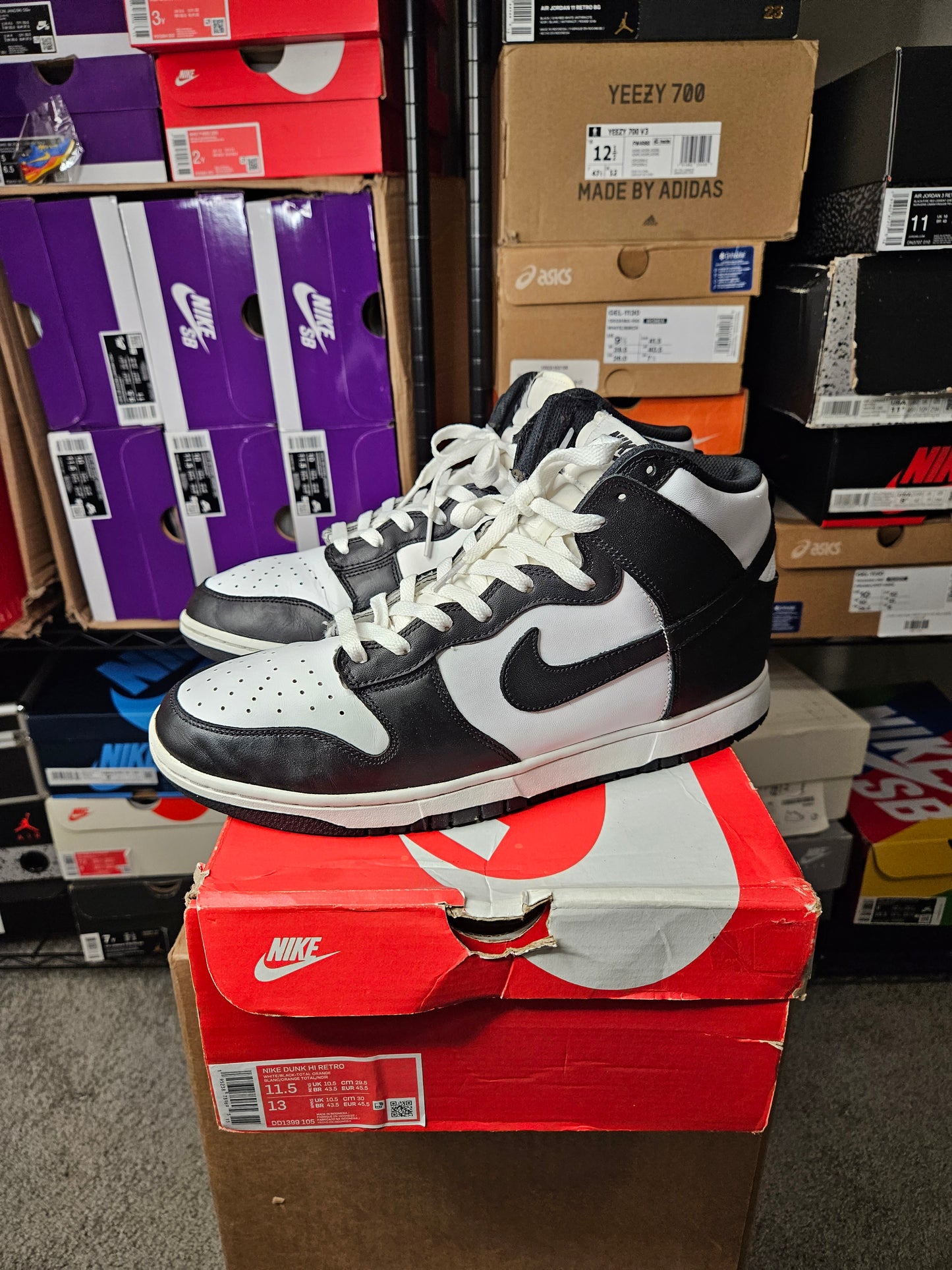 Size 11.5 - Dunk High Black White