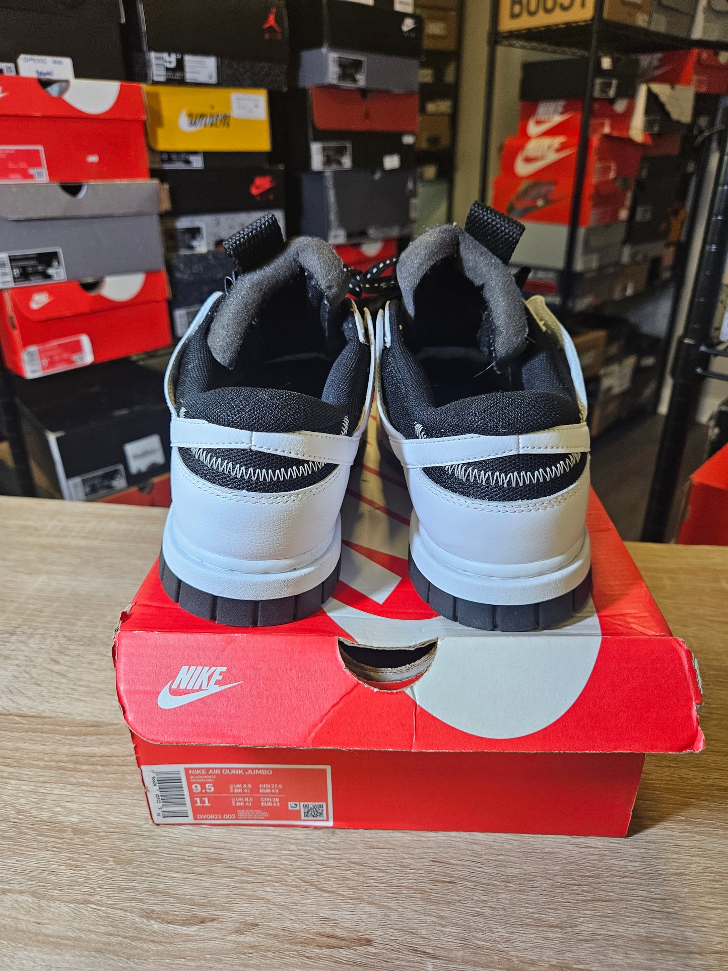 Size 9.5 - Air Dunk Jumbo Reverse Panda