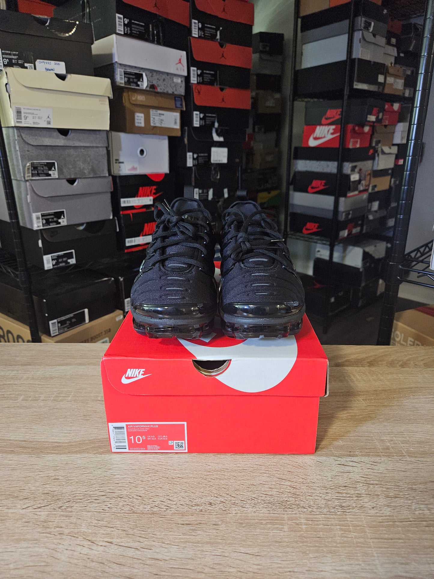 Size 10.5 - Air VaporMax Plus Low Triple Black