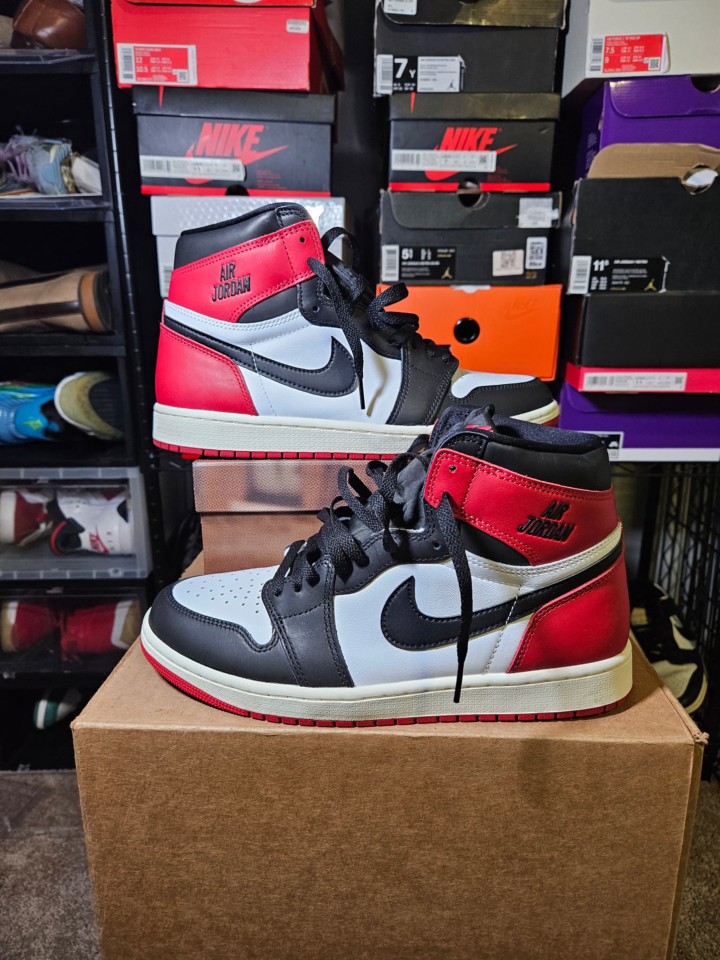 Size 10 - AJ 1 Retro OG High Black Toe Reimagined