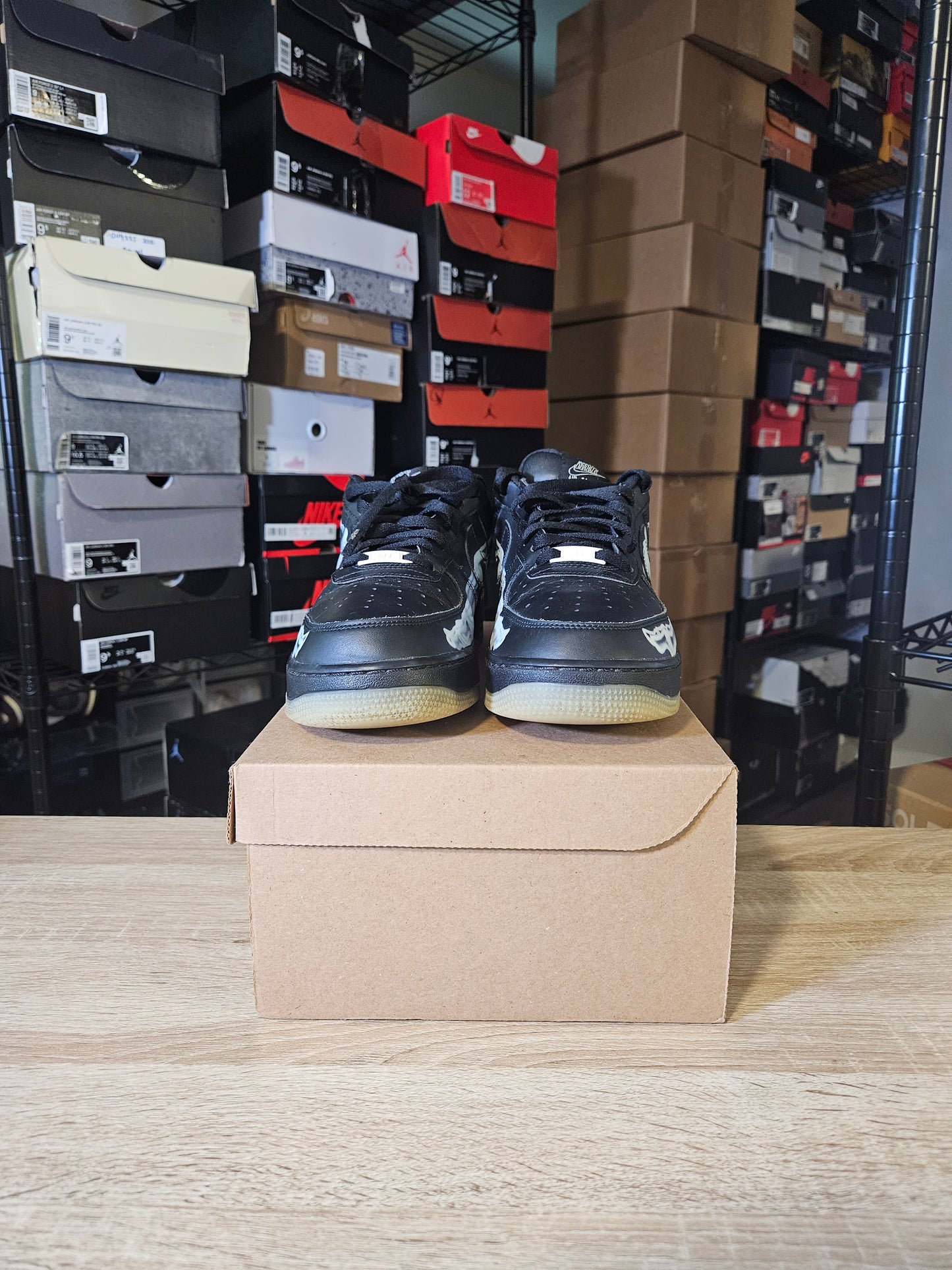Size 10.5 - Air Force 1 '07 QS Black Skeleton
