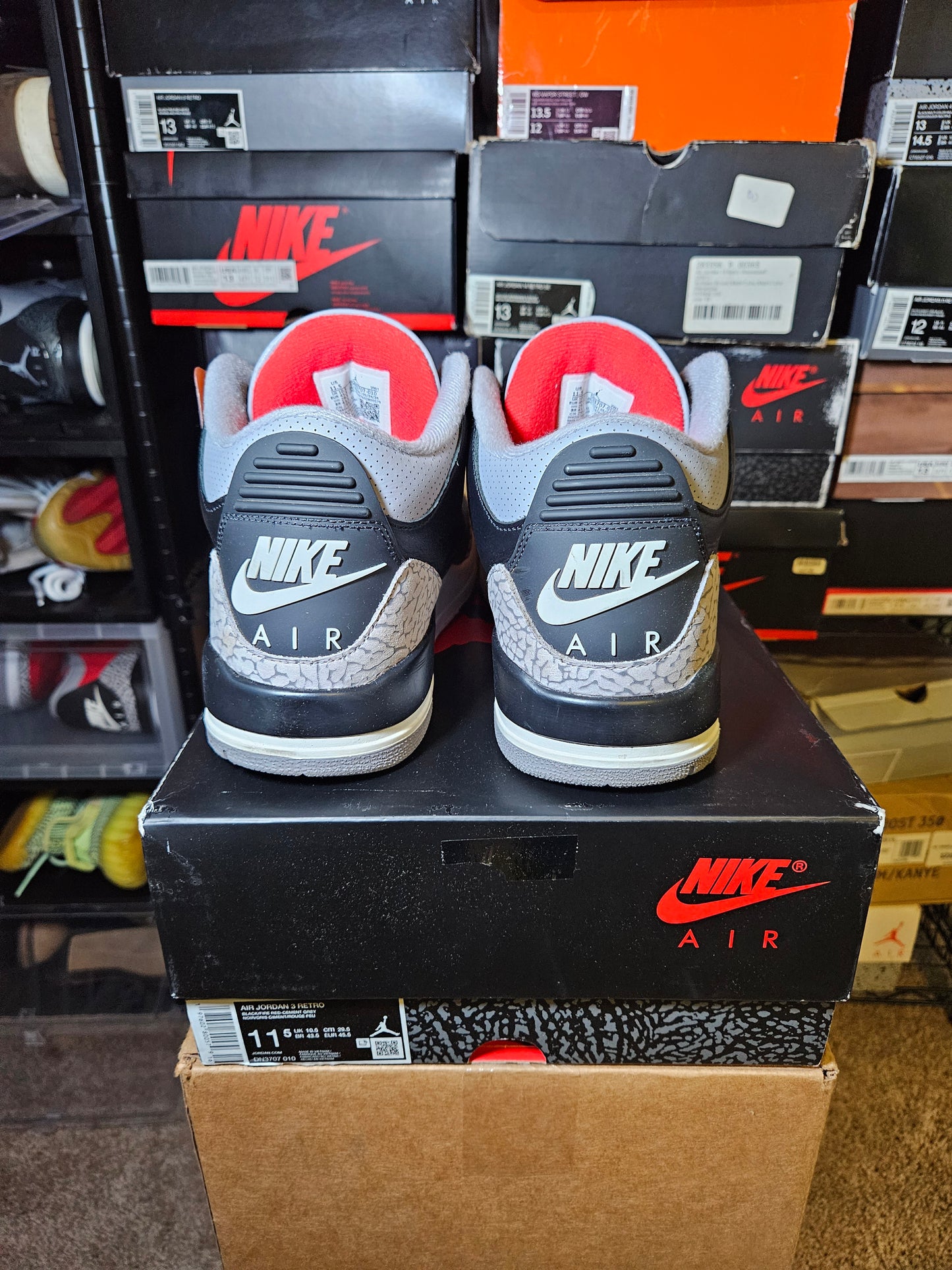Size 11.5 - AJ 3 Retro OG 2024 Black Cement