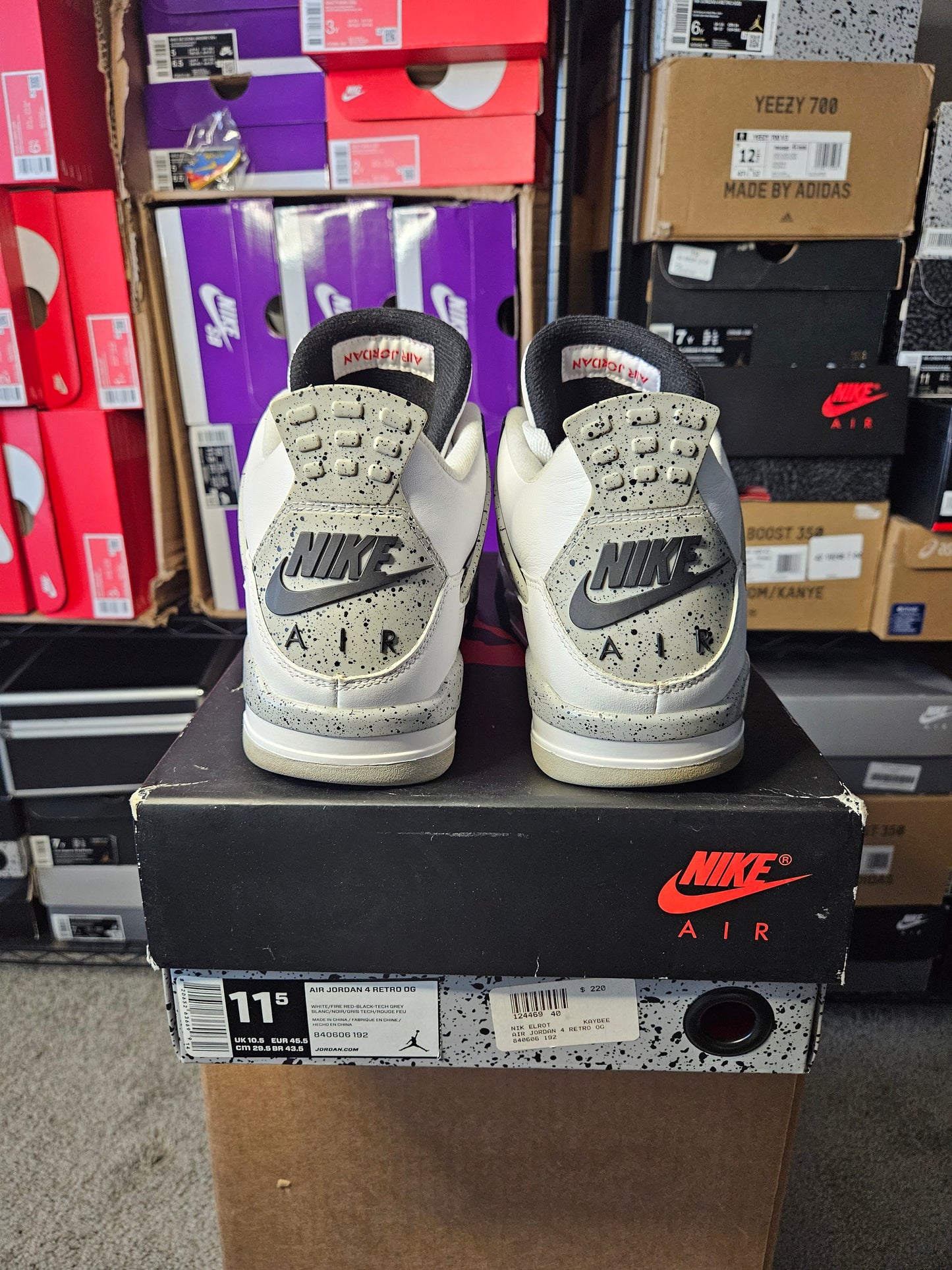 Size 11.5 - AJ 4 Retro OG Mid White Cement