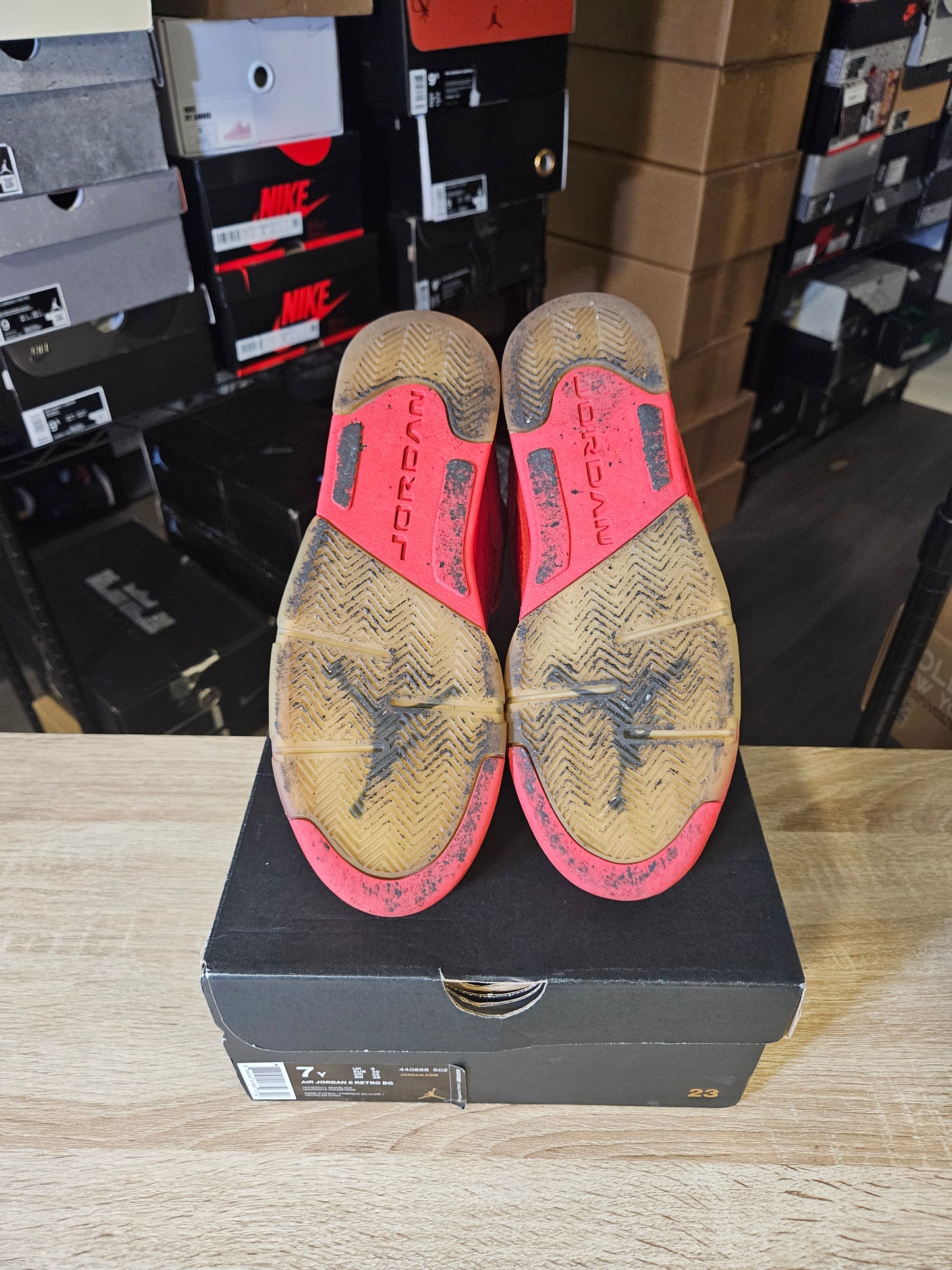 Size 7 (GS) - AJ 5 Retro Mid Red Suede