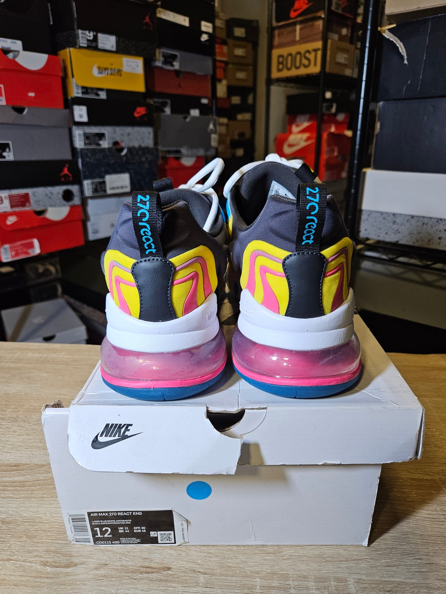 Size 12 - Air Max 270 React ENG Laser Blue