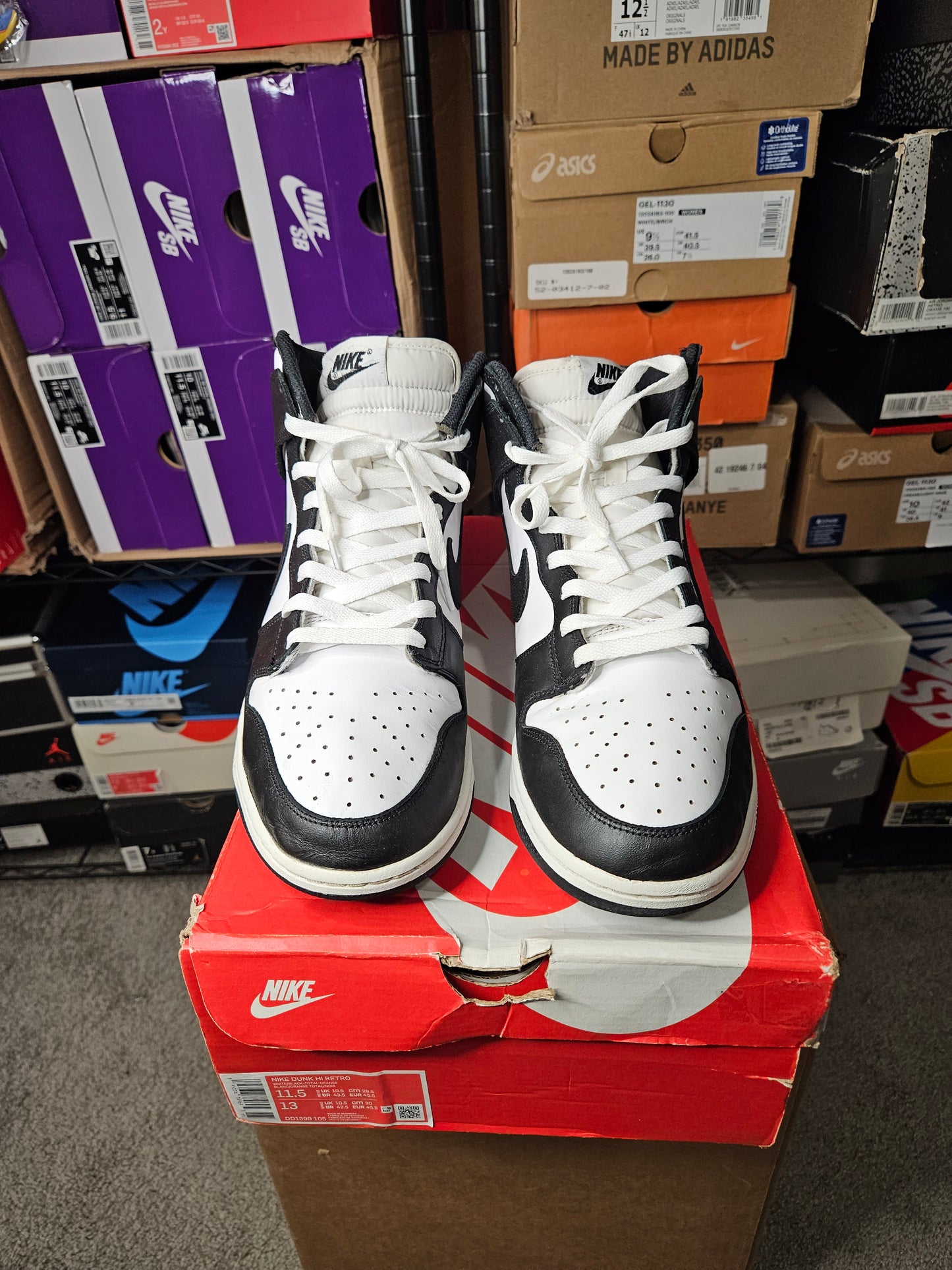 Size 11.5 - Dunk High Black White