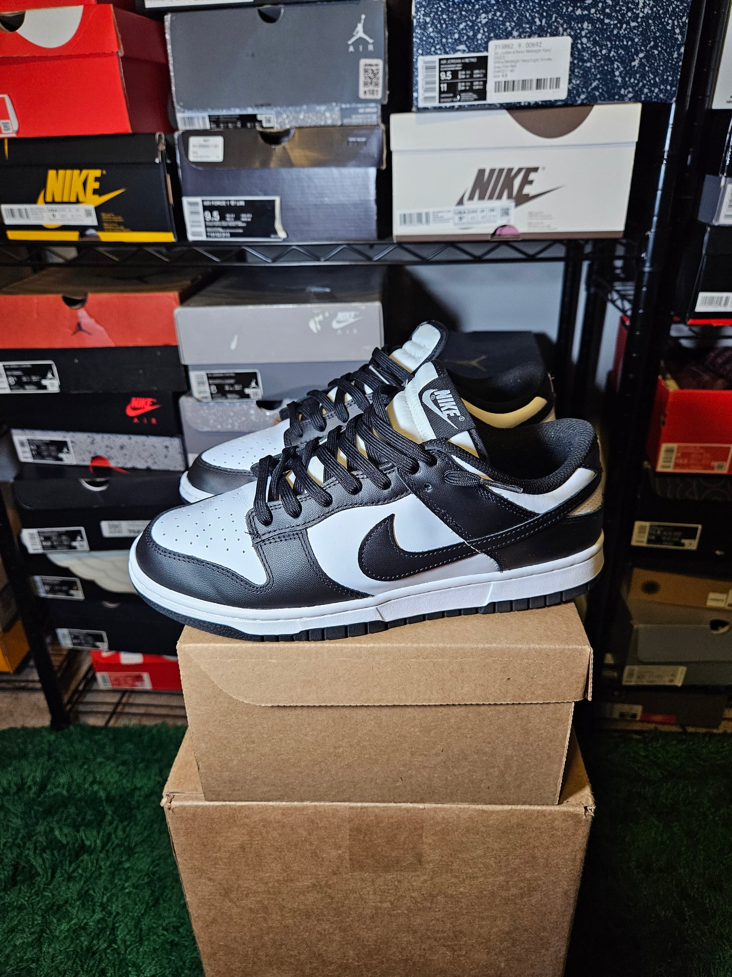Size 10W/8.5M - Nike Dunk Low Black White