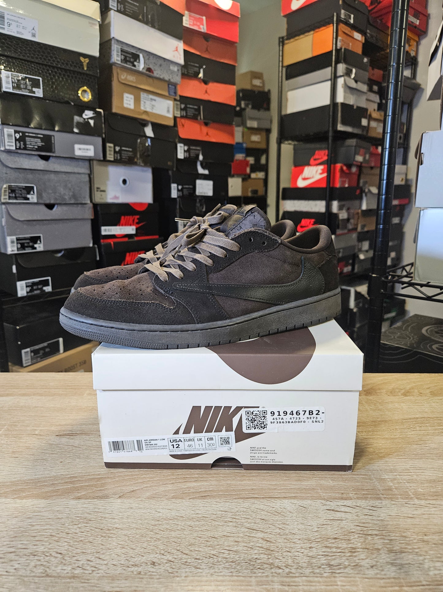 Size 12 - Travis Scott x AJ 1 Retro OG SP Low Velvet Brown