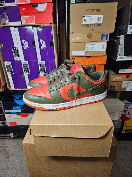 Size 10.5 - Nike Dunk Low Cargo Khaki Mystic Red
