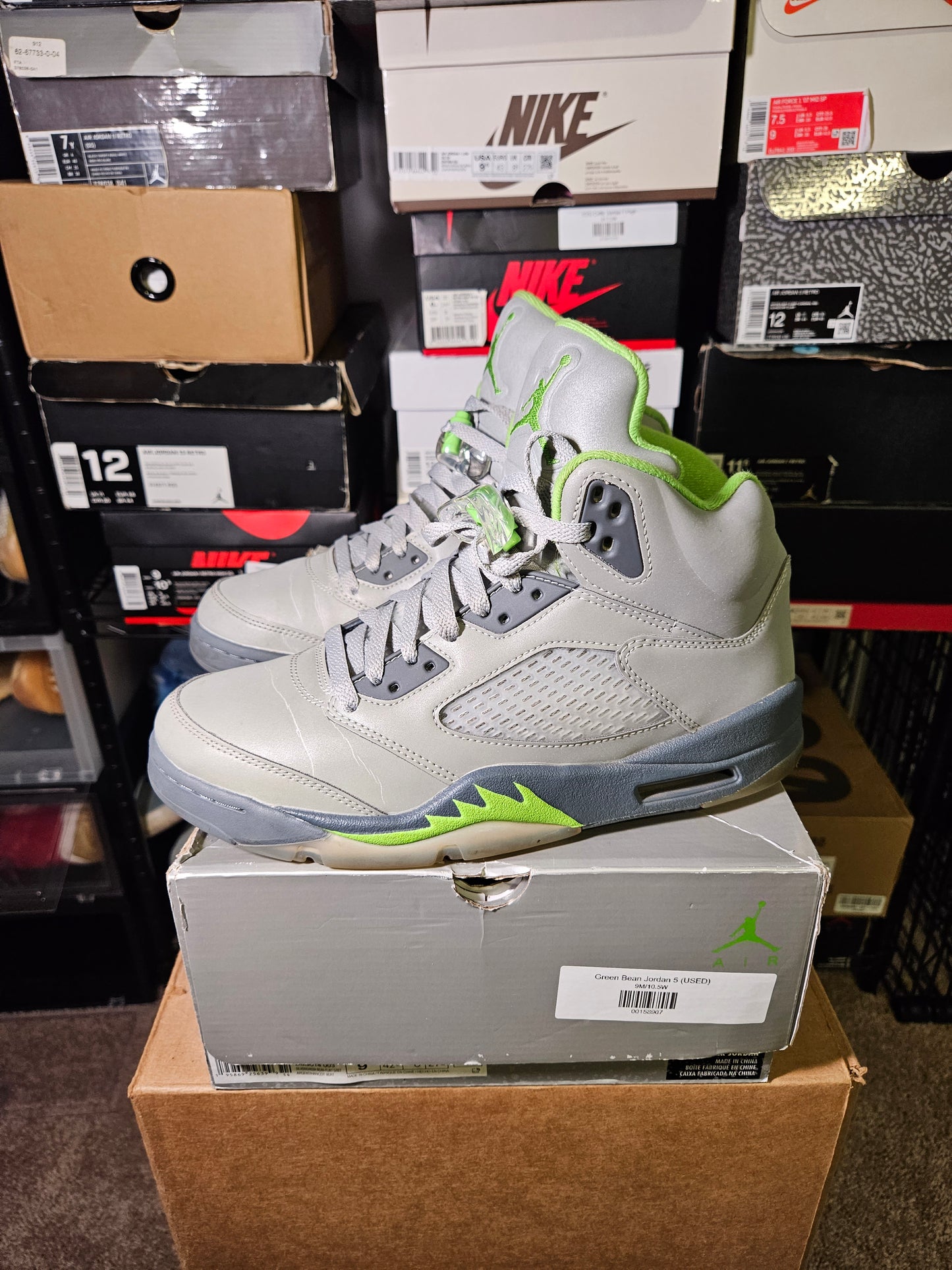 Size 9 - AJ 5 Retro Green Bean
