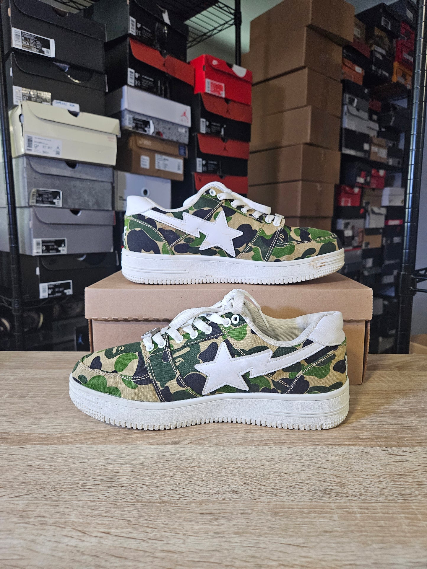 Size 10.5 - A Bathing Ape Bapesta Low ABC Camo