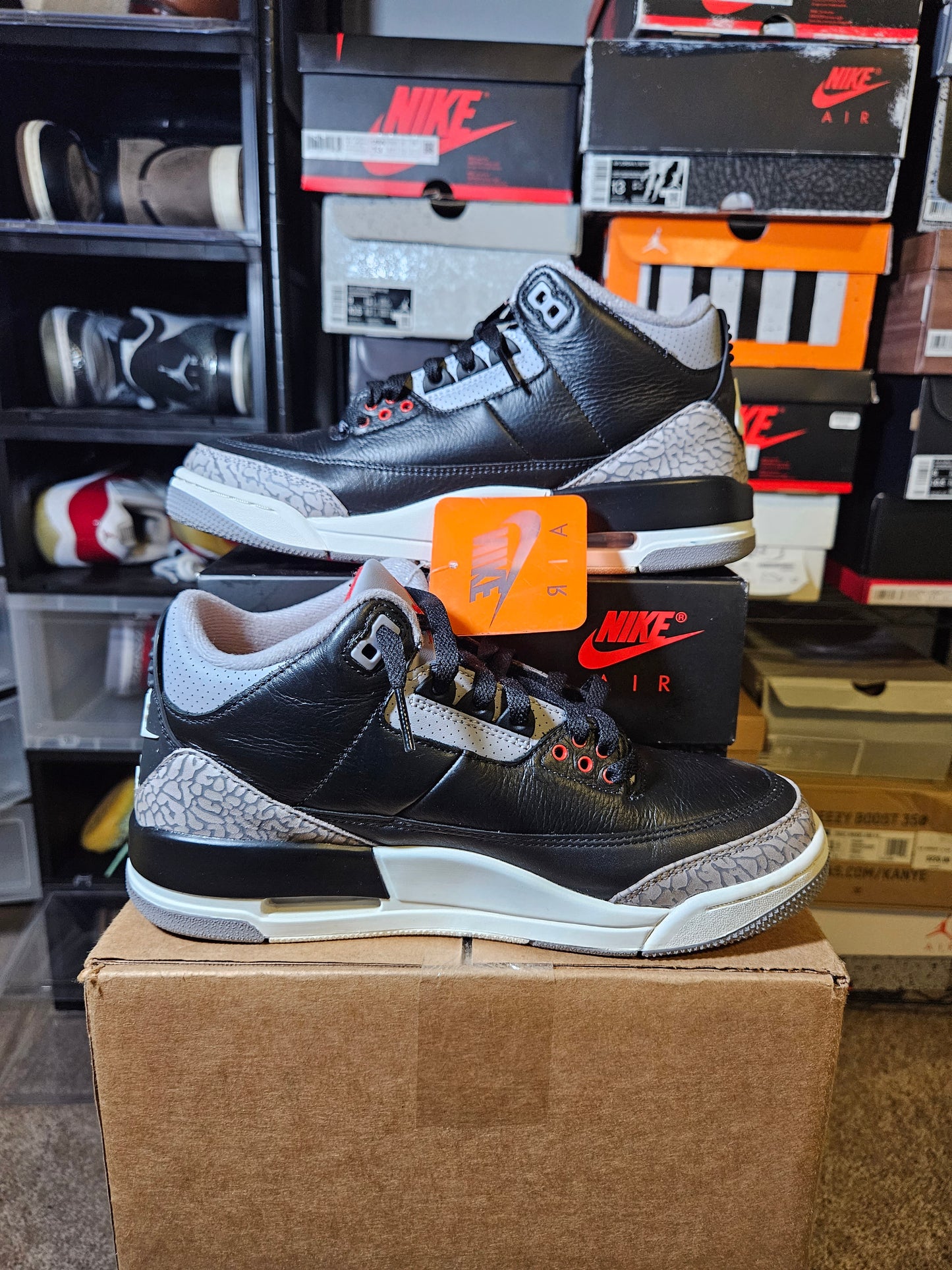 Size 7.5 - AJ 3 Retro OG 2024 Black Cement