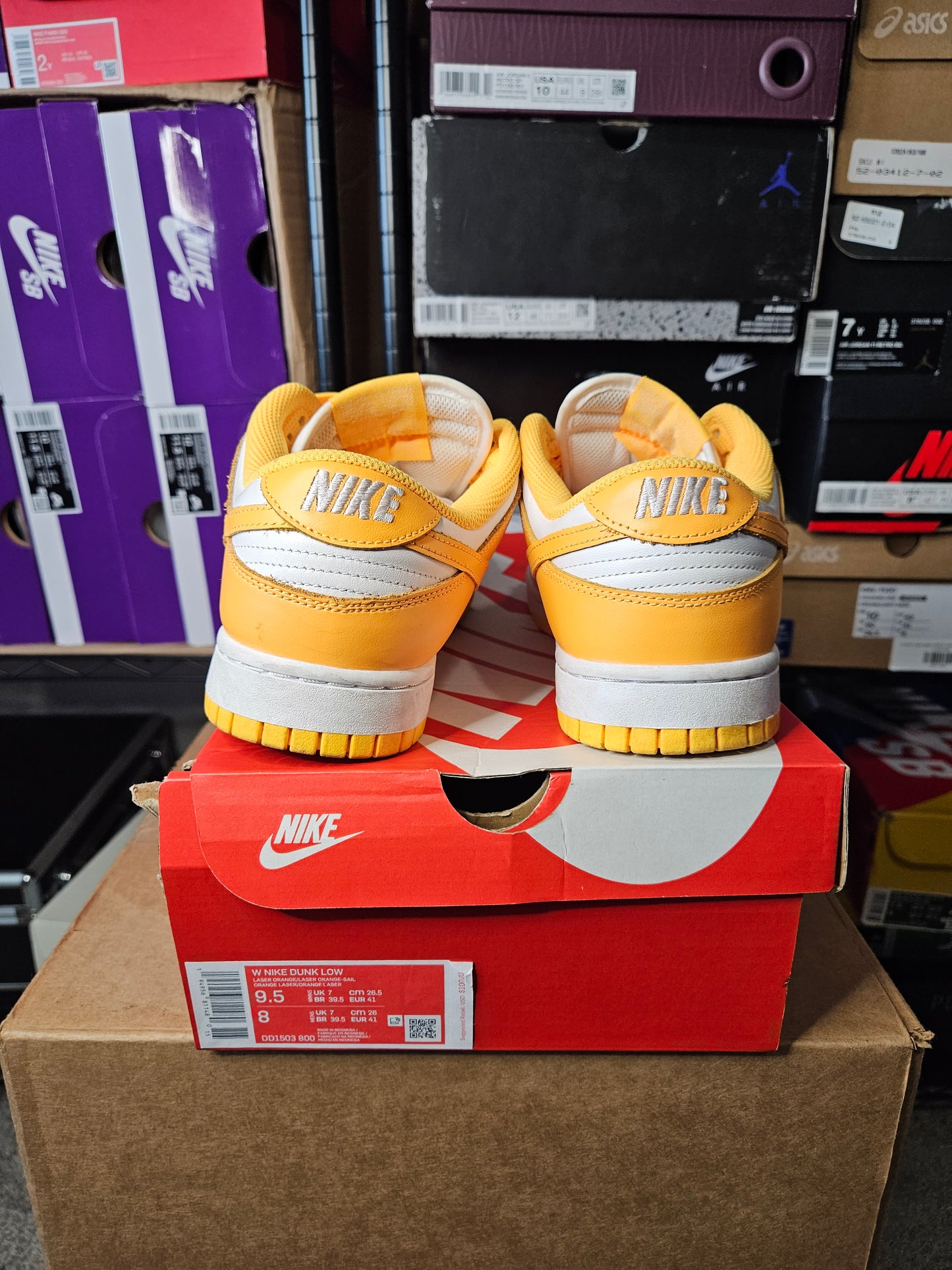 Size 9.5W/8M - Dunk Low Laser Orange