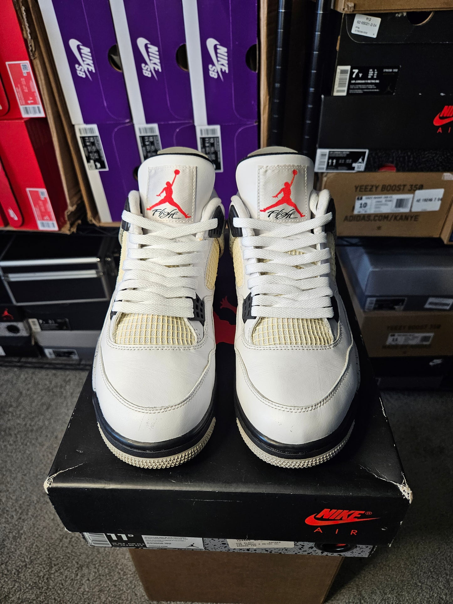 Size 11.5 - AJ 4 Retro OG Mid White Cement