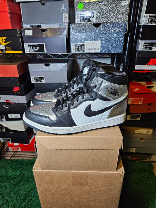Size 12W10.5M - AJ 1 High OG Metallic Silver