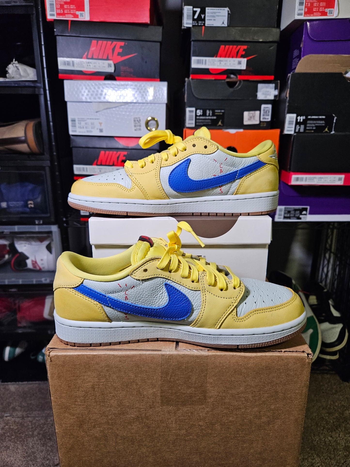 Size 9.5W/8M - Travis Scott x AJ 1 Retro OG SP Low Canary