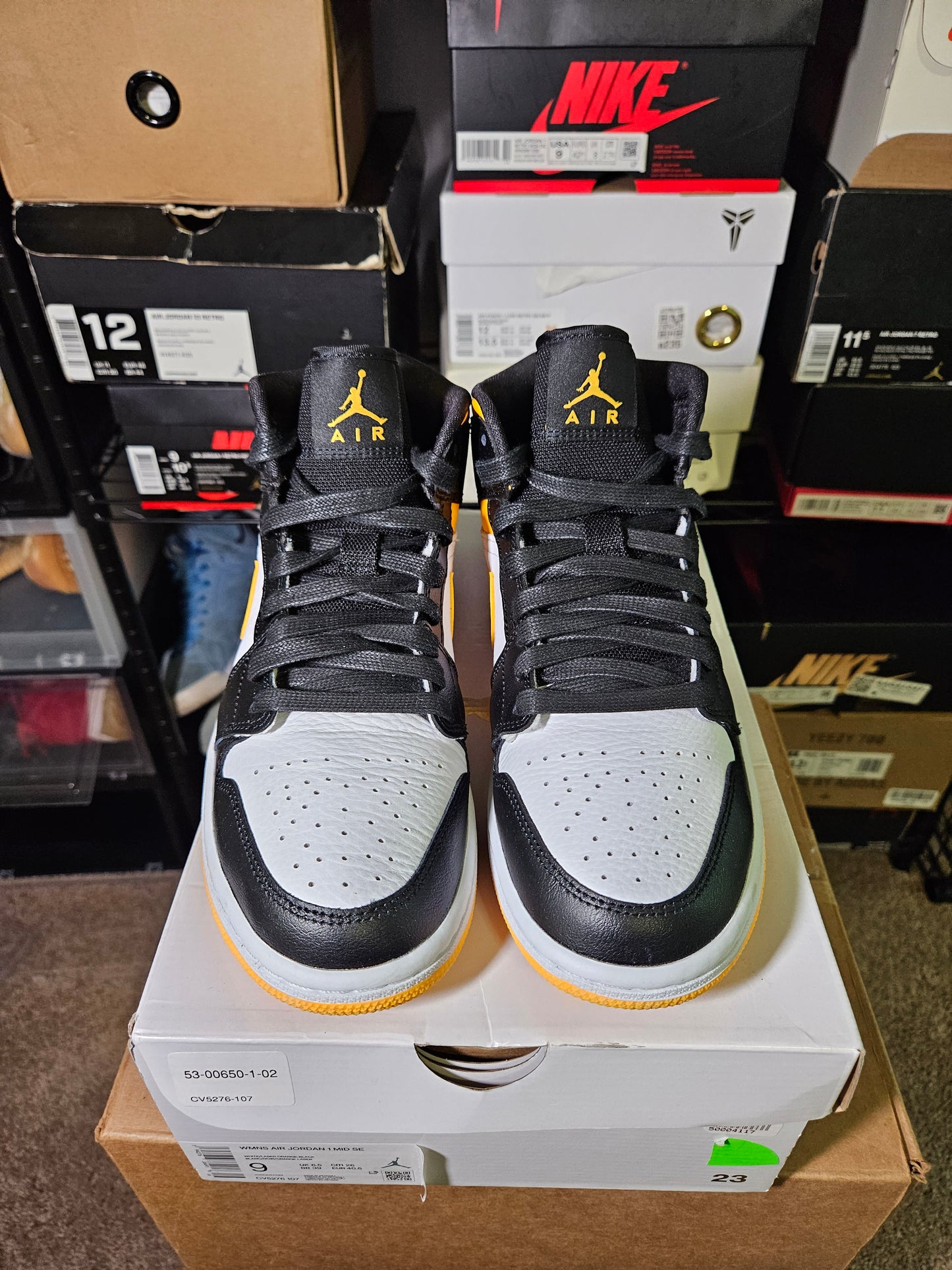 Size 9W - Air Jordan 1 SE Mid White Laser Orange