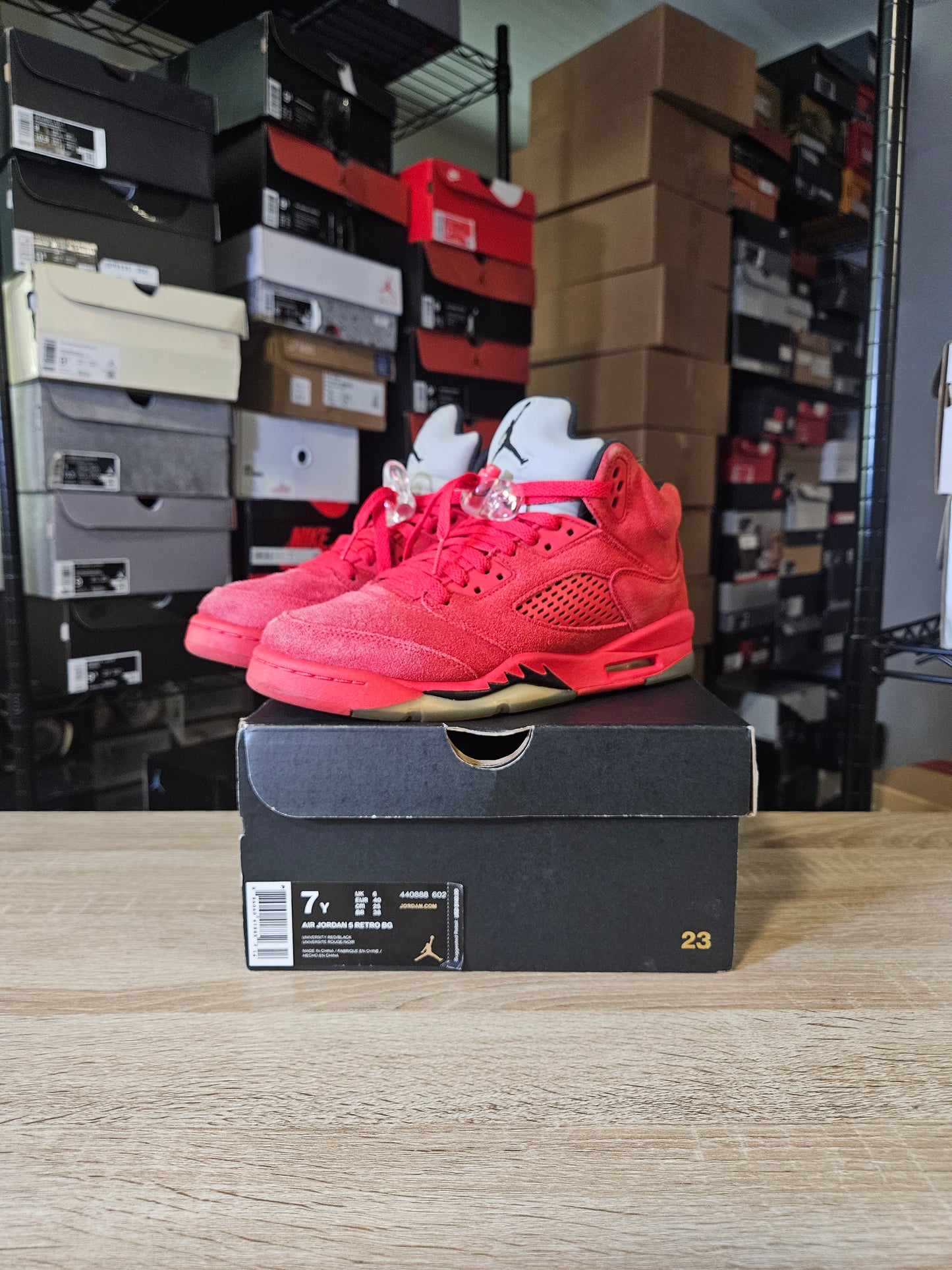 Size 7 (GS) - AJ 5 Retro Mid Red Suede