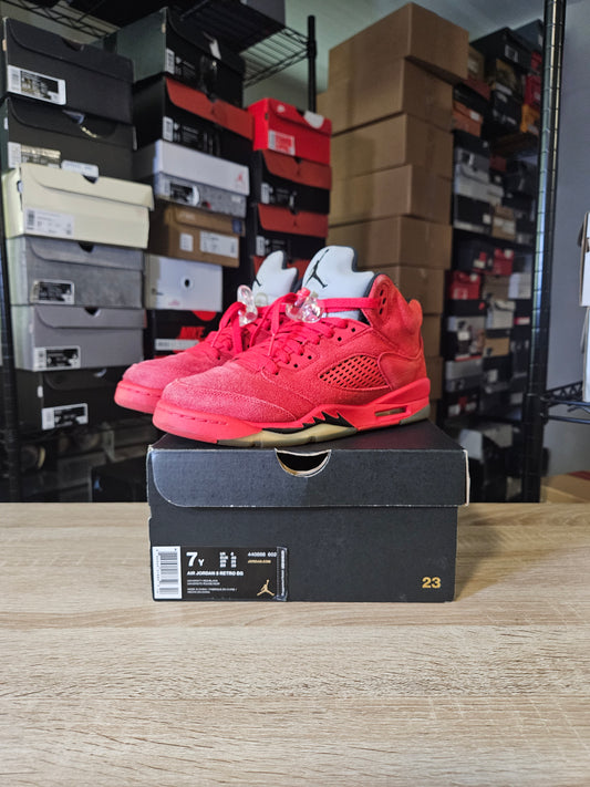 Size 7 (GS) - AJ 5 Retro Mid Red Suede