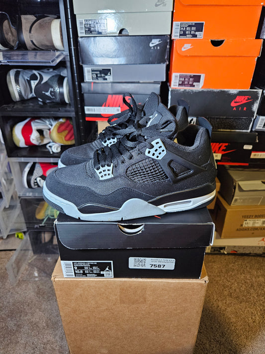 Size 9 - AJ 4 Retro SE Mid Black Canvas