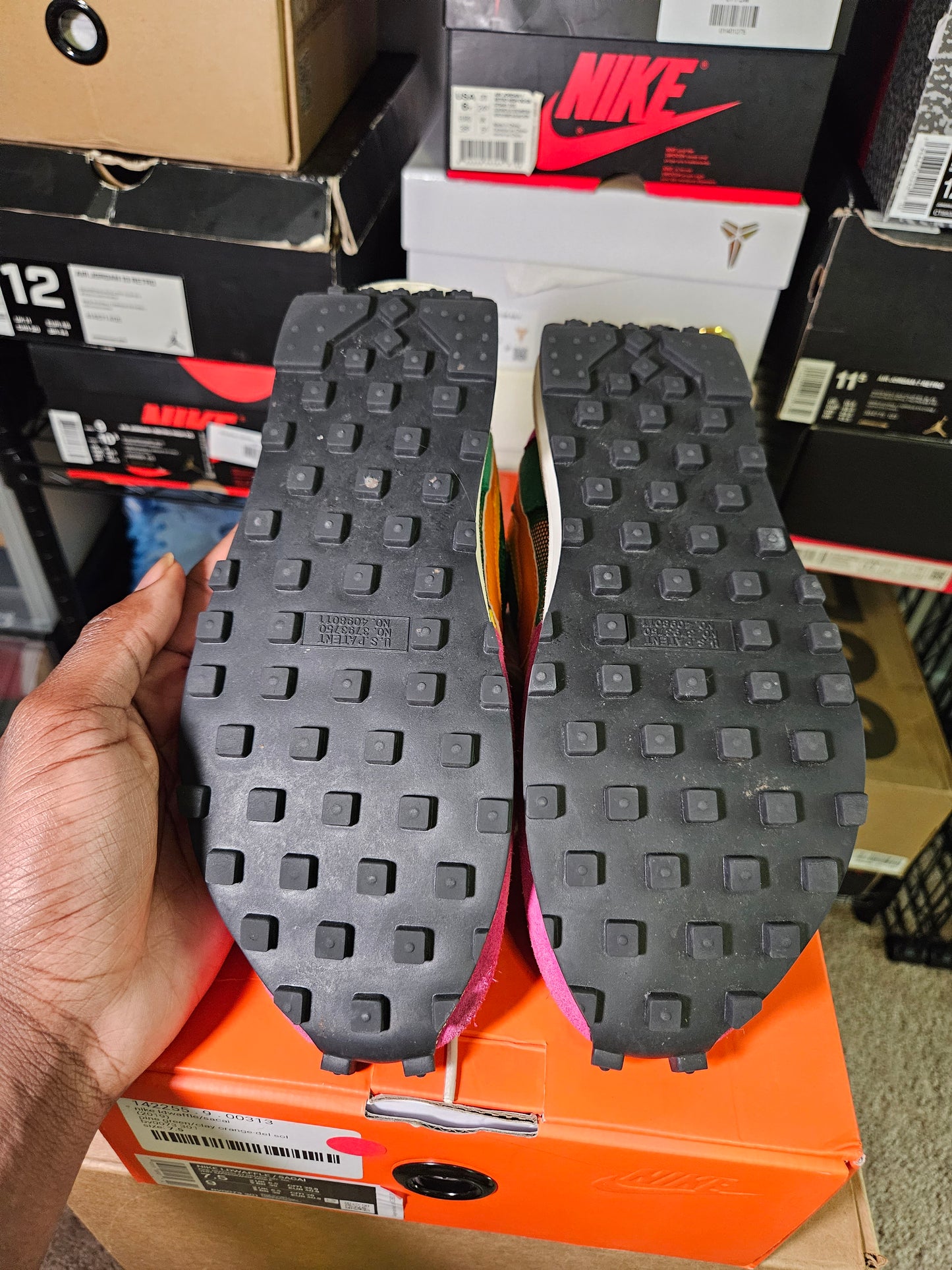 Size 7.5 - Sacai x LDWaffle Pine Green