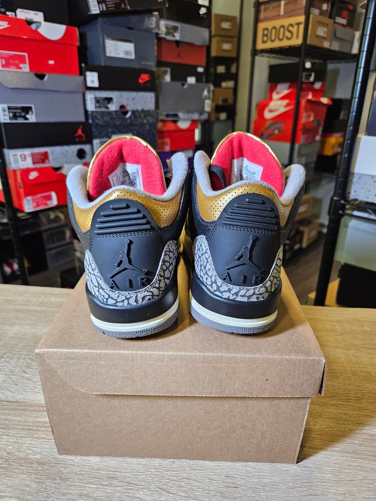 Size 6W/4.5M - Aj3 Retro Mid Black Gold