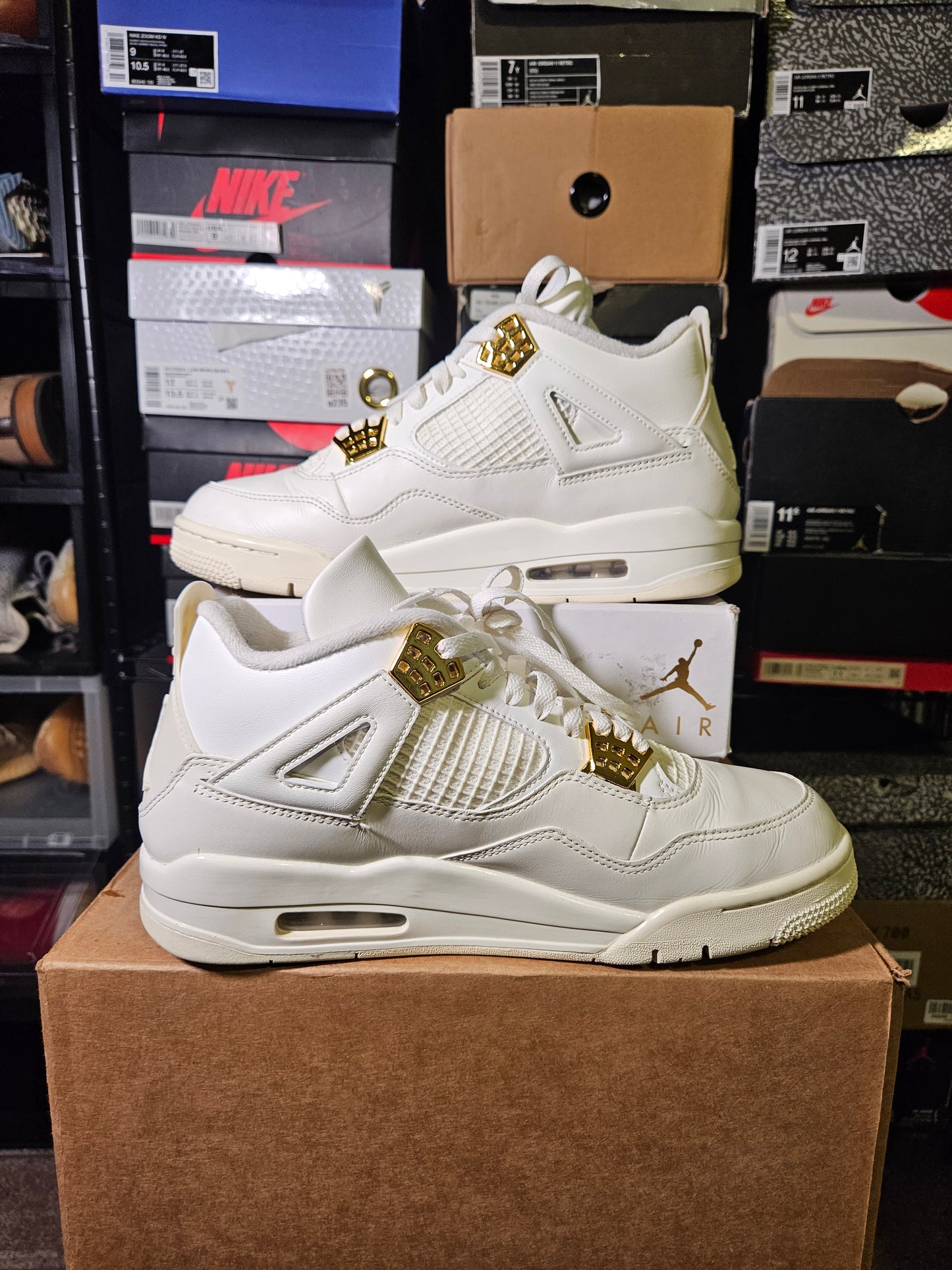 Size 11.5W/10M - Air Jordan 4 Retro Metallic Gold
