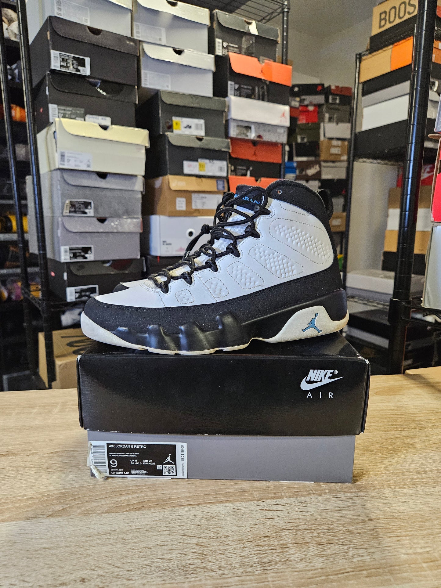 Size 9 - AJ 9 Retro University Blue 2020