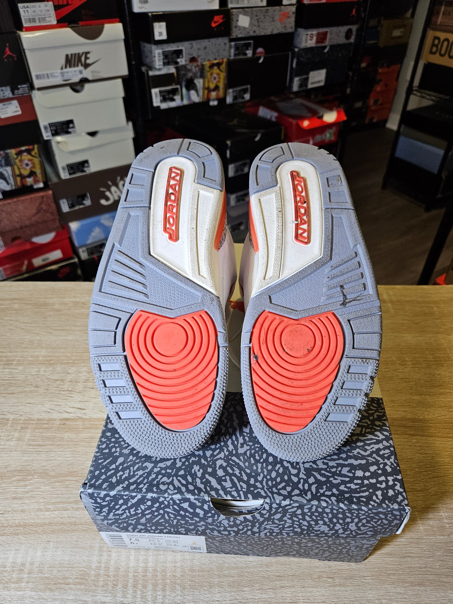 Size 7.5W/6M - AJ 3 Retro Georgia Peach