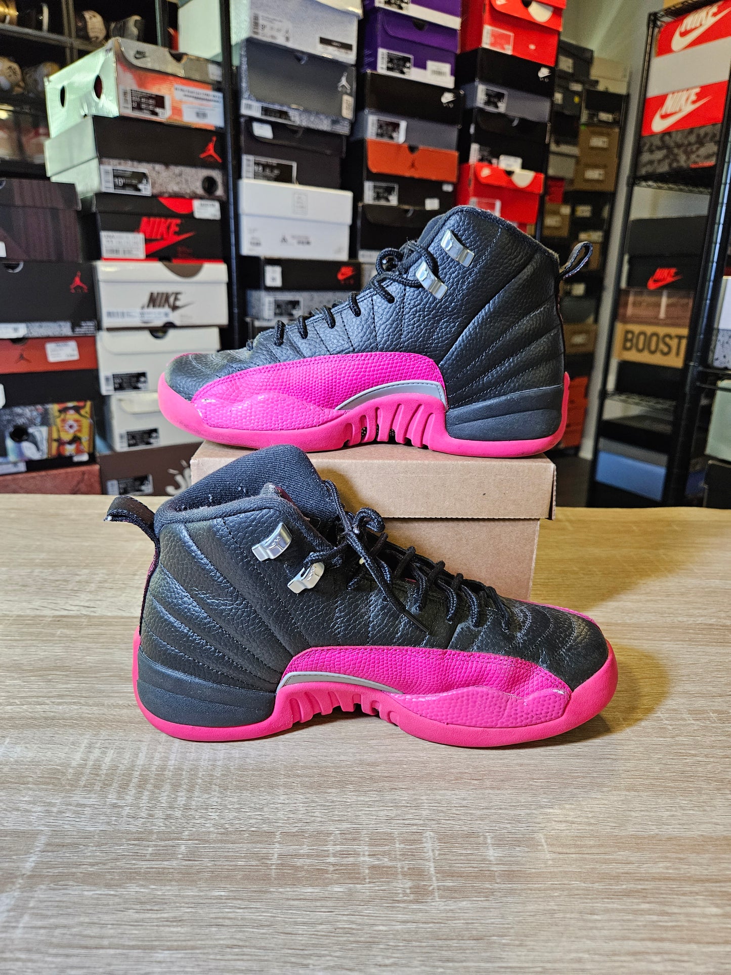 Size 7Y - AJ 12 Retro Mid Deadly Pink