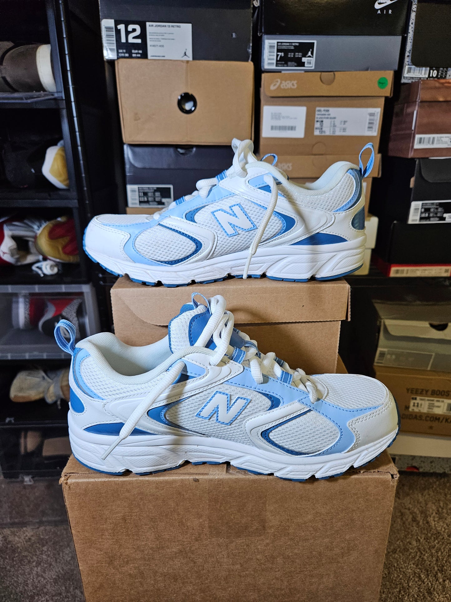 Size 8 - New Balance 408 White UNC Blue