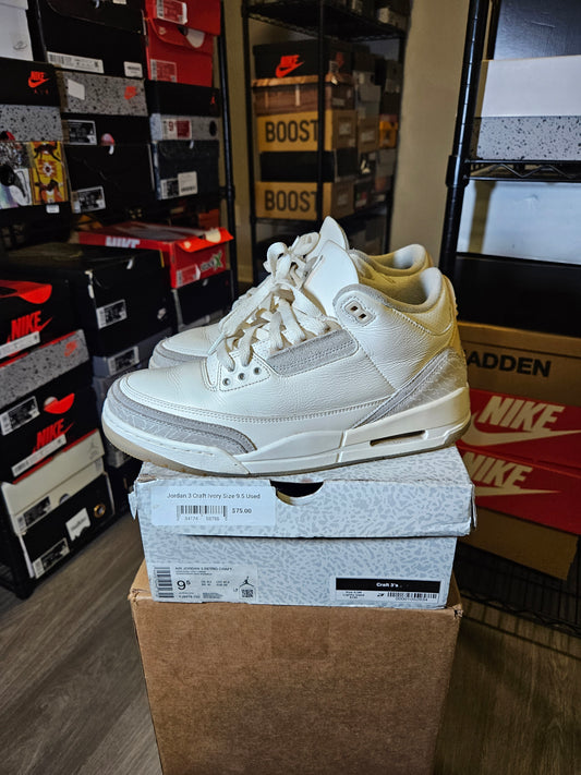 Size 9.5 - AJ 3 Retro SE Craft Ivory