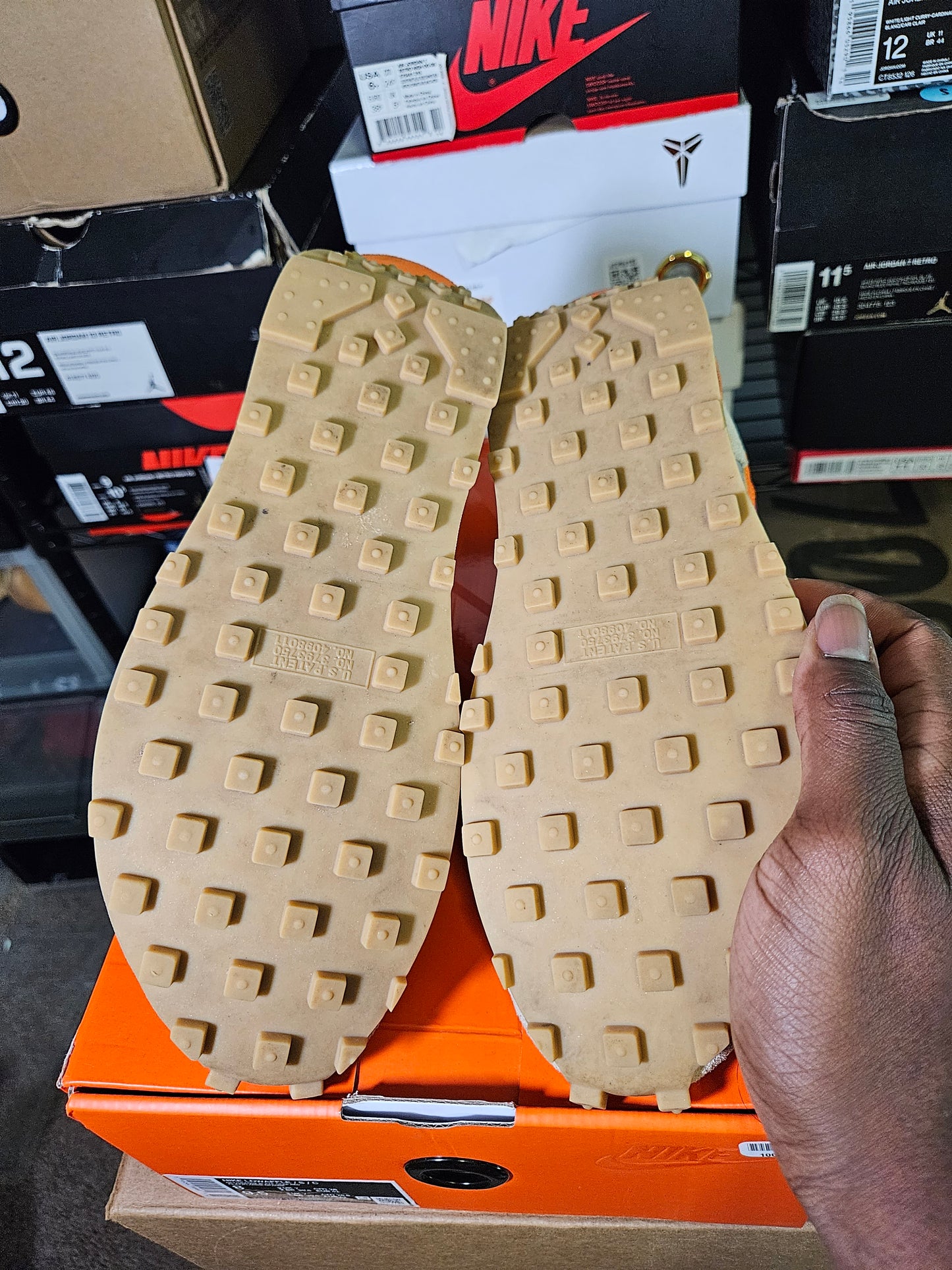 Size 8 - Sacai x Clot x LDWaffle Net Orange Blaze