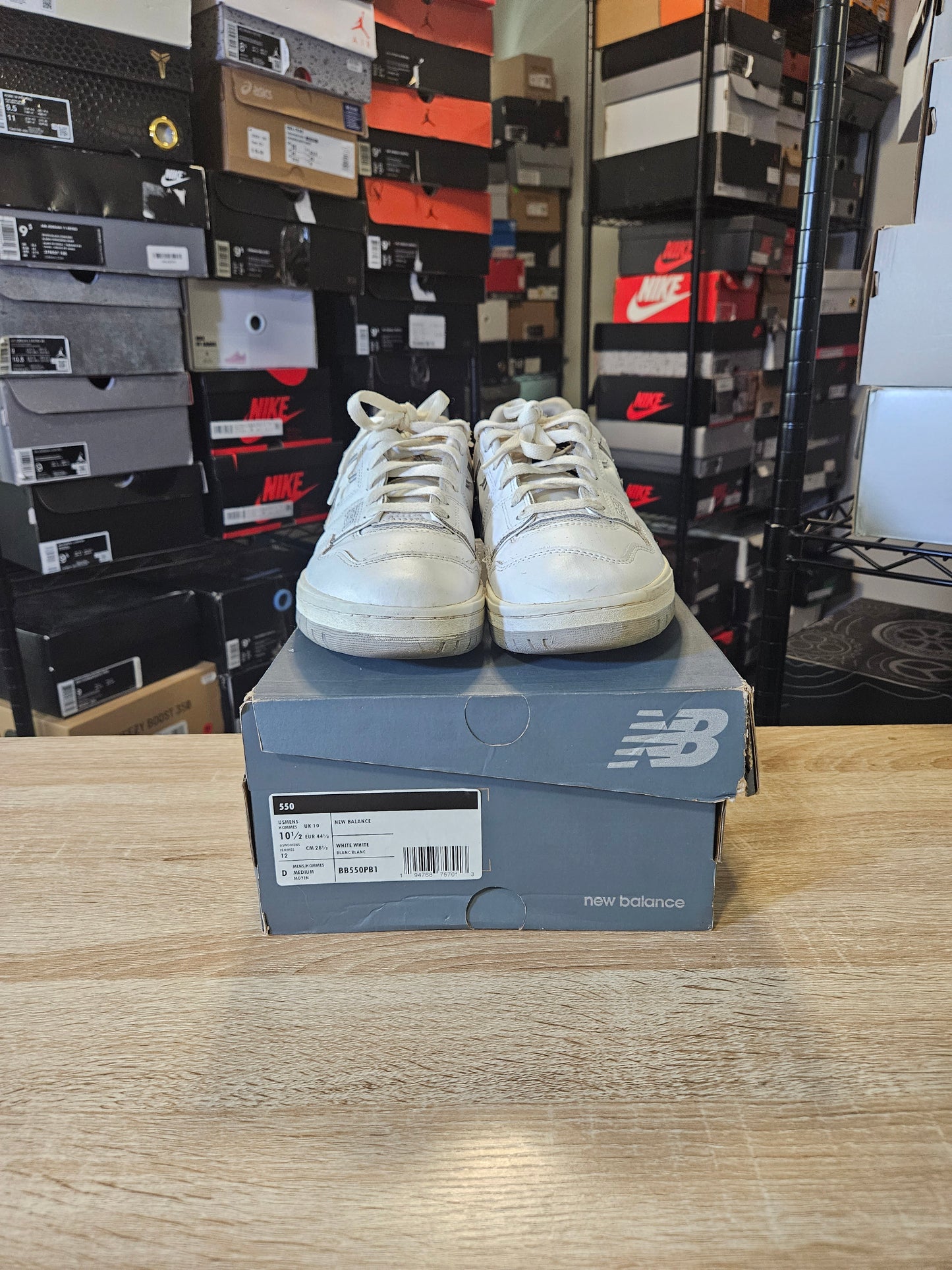 Size 10.5 - NB 550 White Grey
