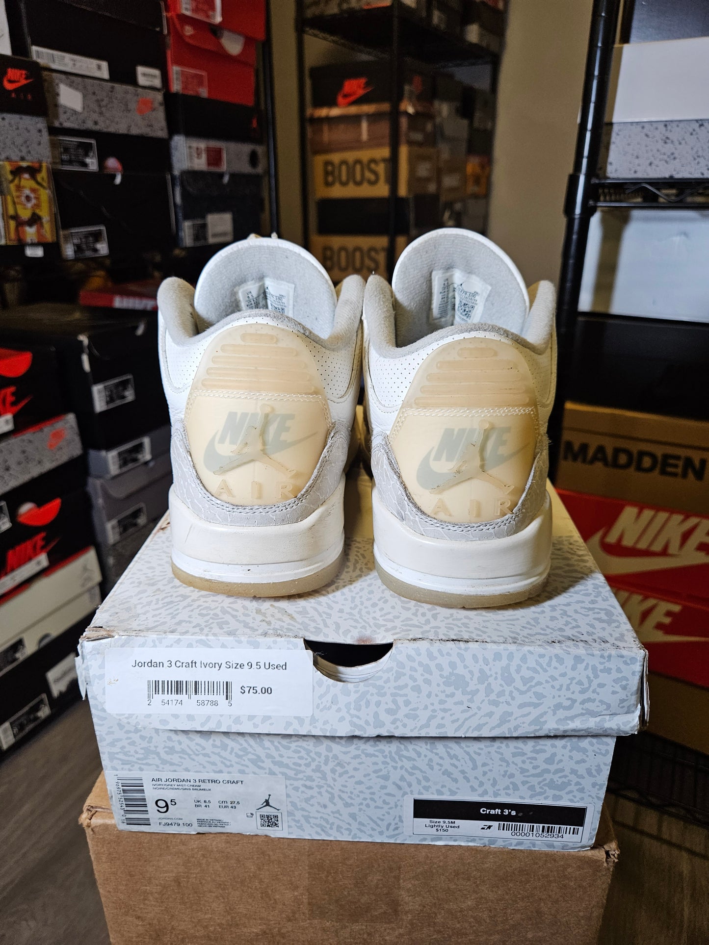 Size 9.5 - AJ 3 Retro SE Craft Ivory