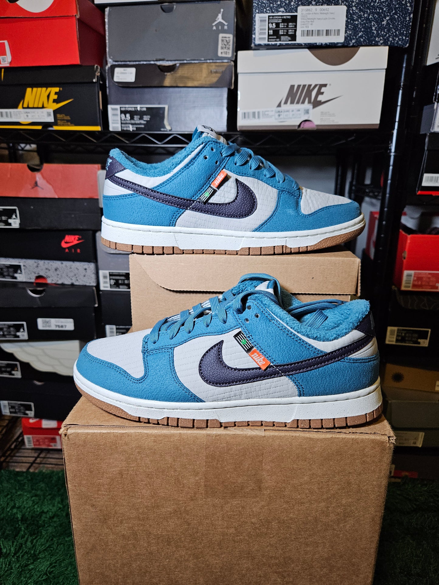 Size 8.5 - Dunk Low SE Next Nature Rift Blue/Gray Fog/Sail/Cave Purple