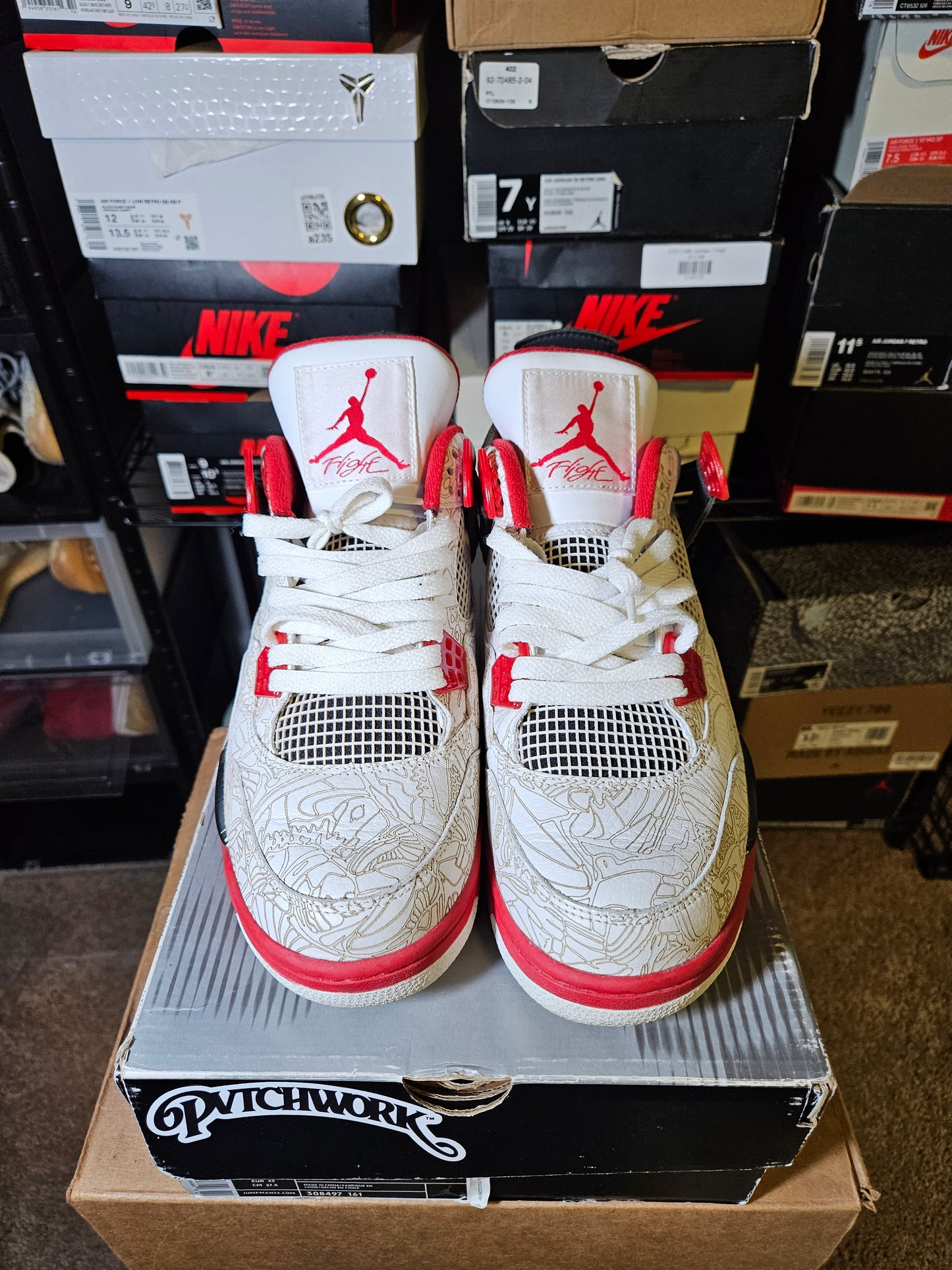 Size 9.5 - AJ 4 Retro White Laser