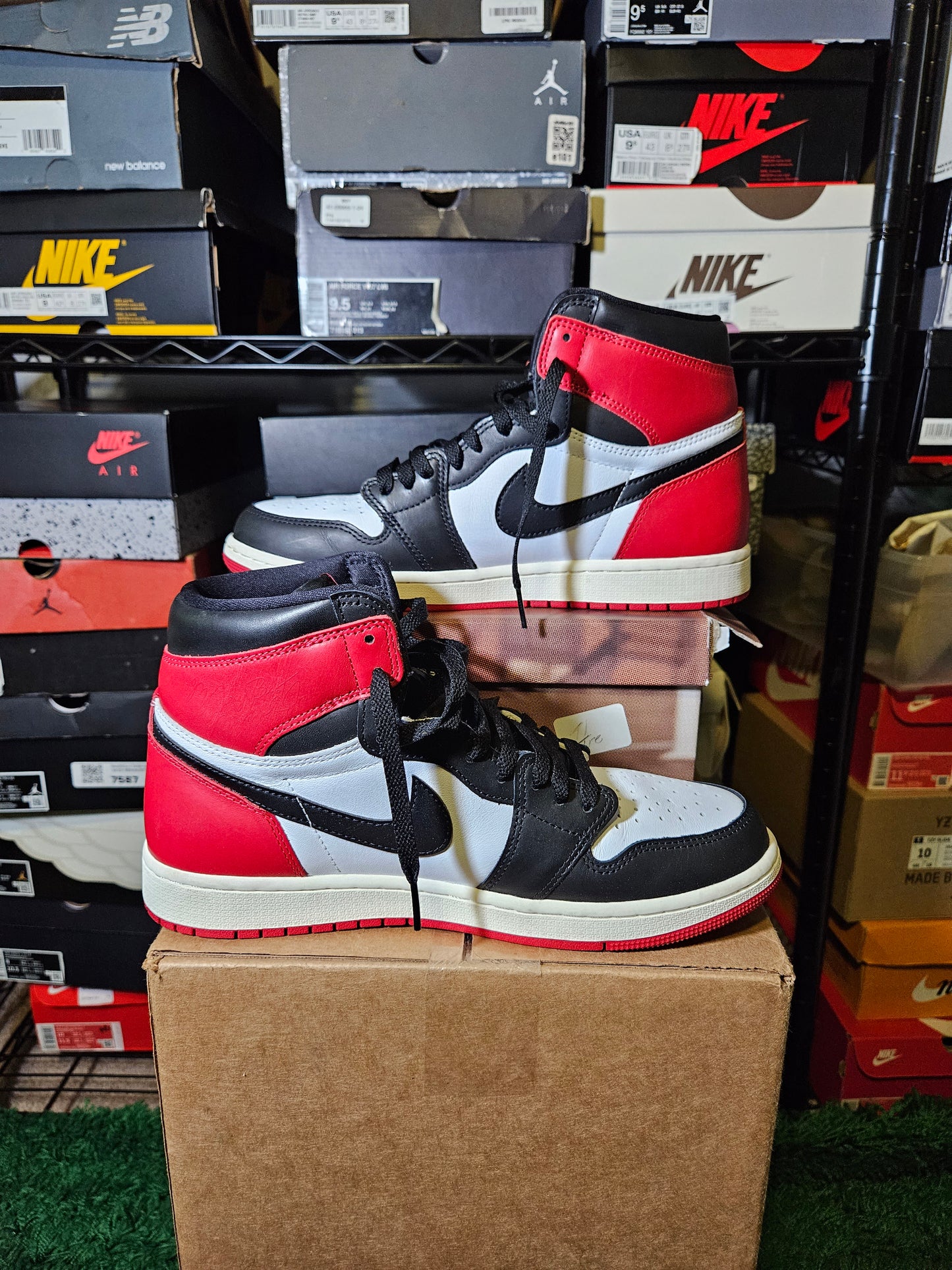 Size 10 - AJ 1 Retro OG High Black Toe Reimagined
