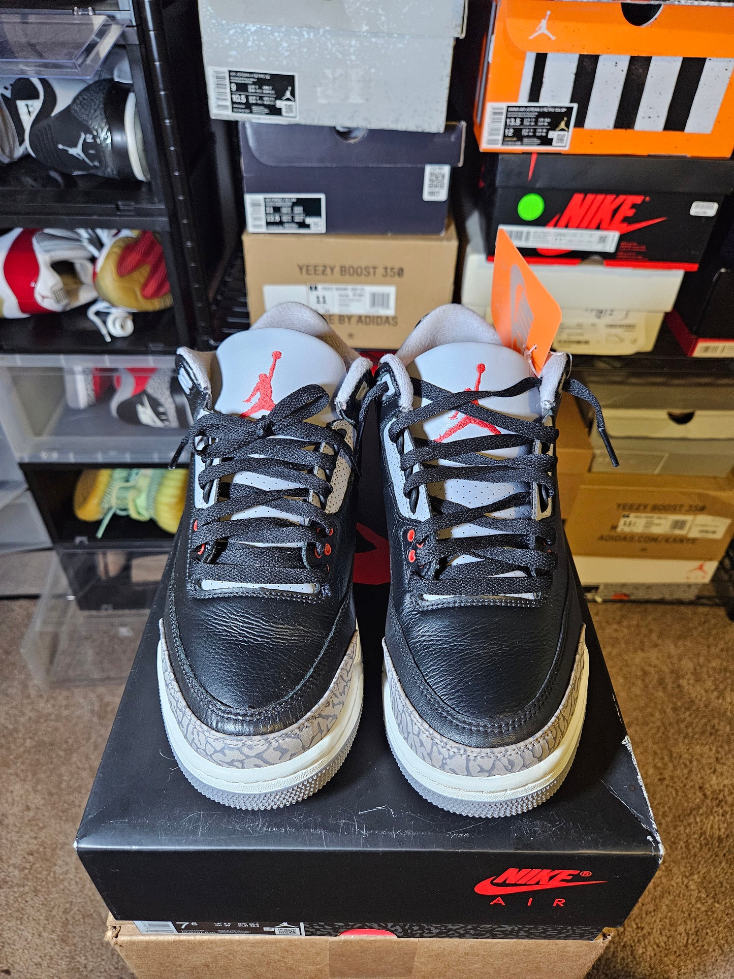 Size 7.5 - AJ 3 Retro OG 2024 Black Cement