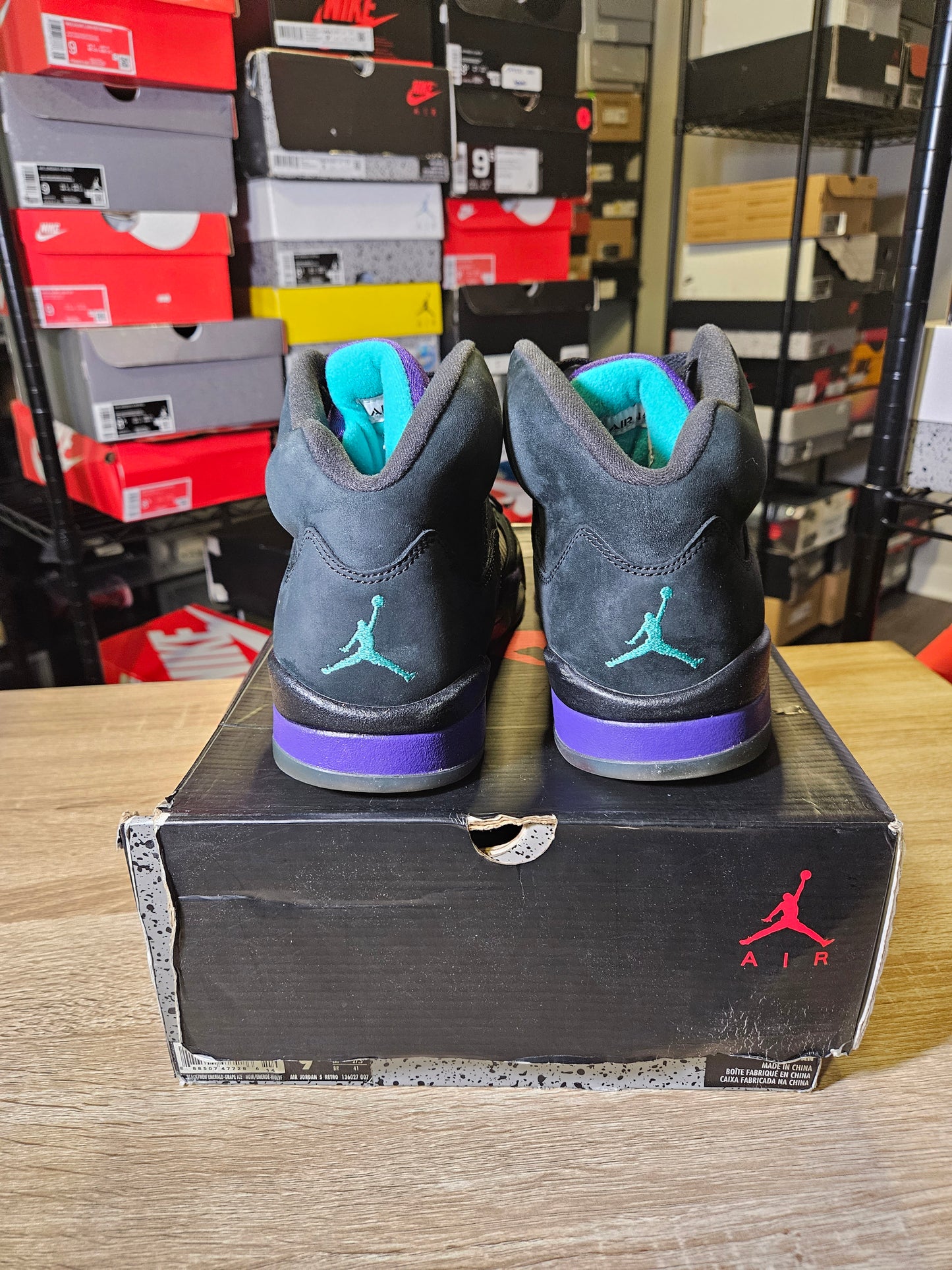 Size 8.5 - AJ 5 Retro Black Grape