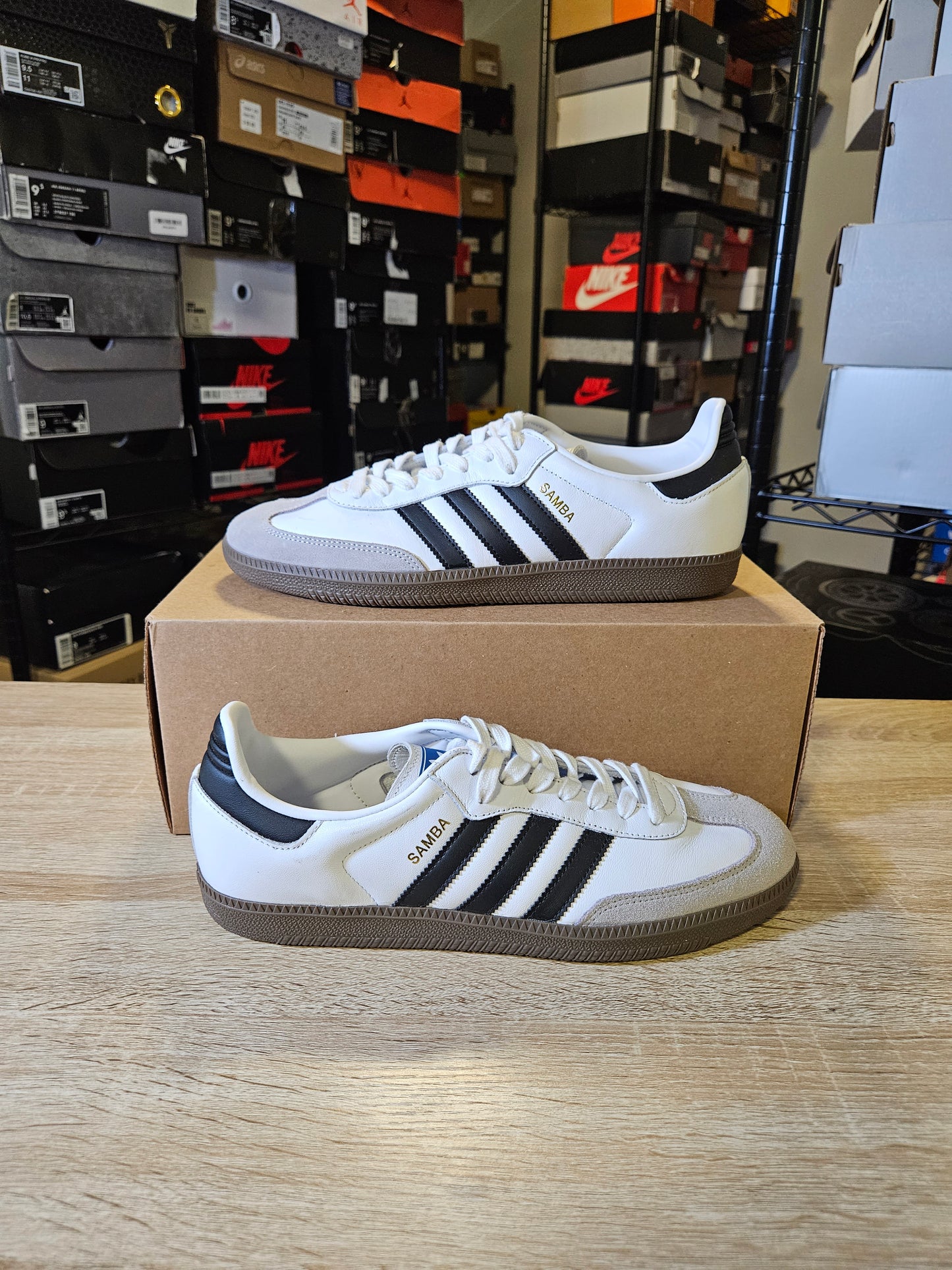 Size 10.5 -  Samba OG Low White Black Gum