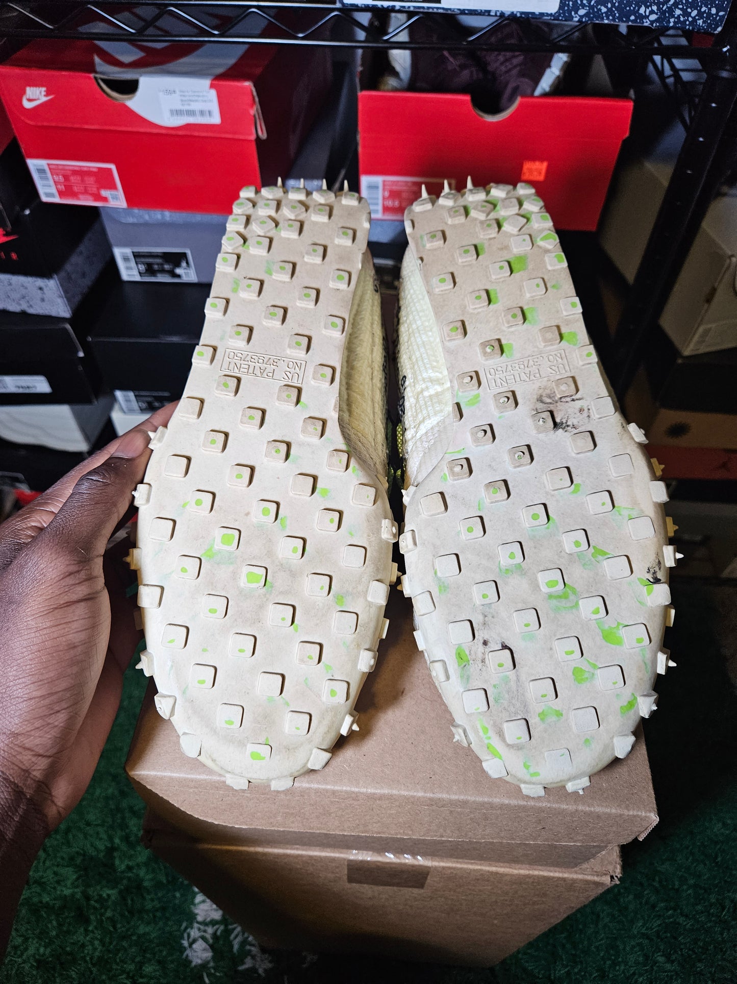 Size 13W/11.5M - Off-White x Waffle Racer Electric Green