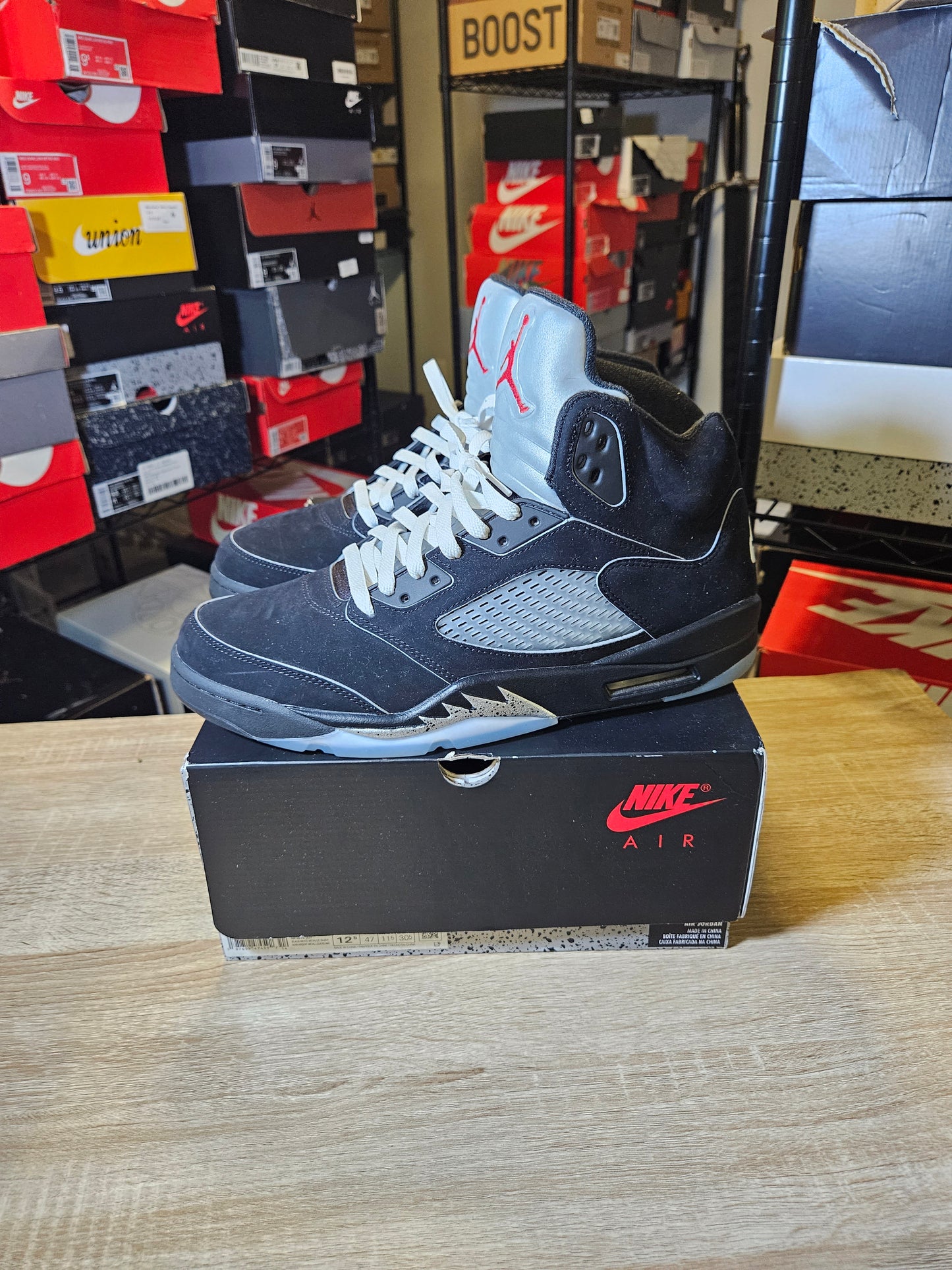 Size 12.5 - AJ 5 Retro OG Black Metallic Reimagined